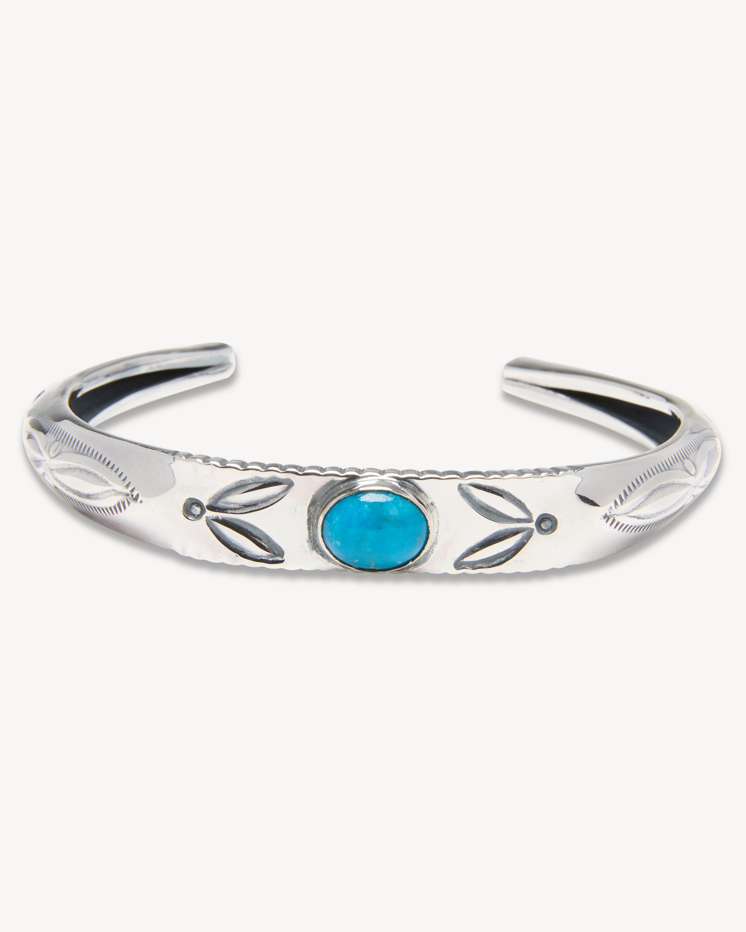 Tapered End Cuff with Turquoise Accent