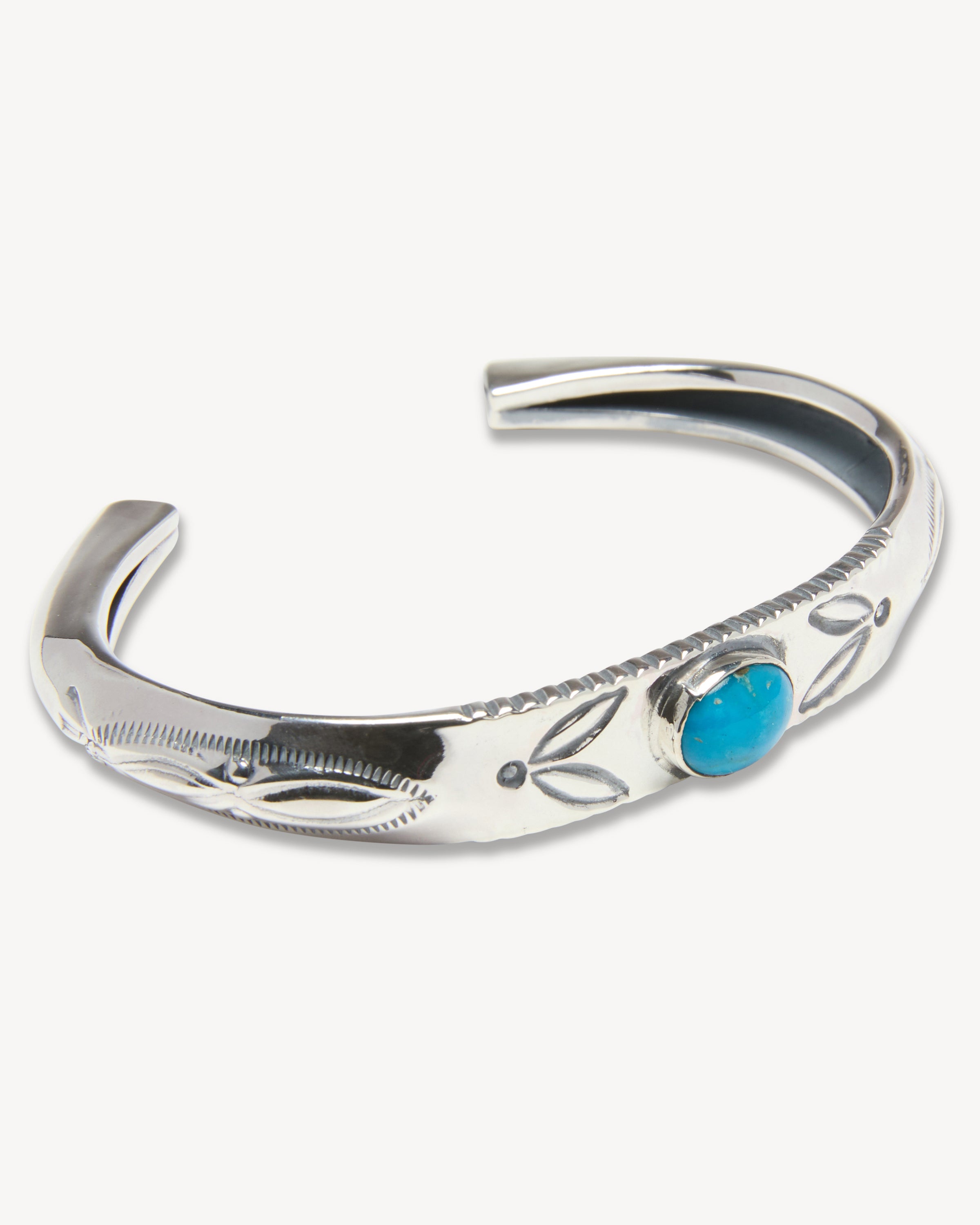 Tapered End Cuff with Turquoise Accent