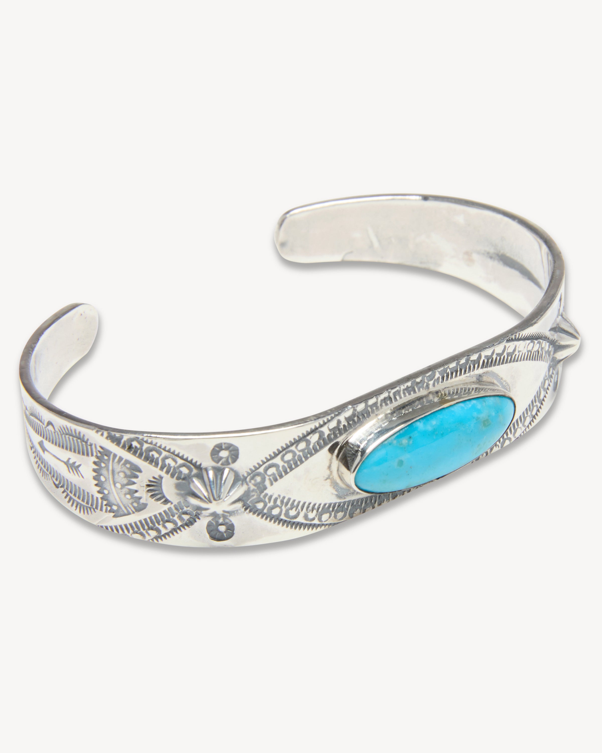 Oval Turquoise Cuff with Shell Design