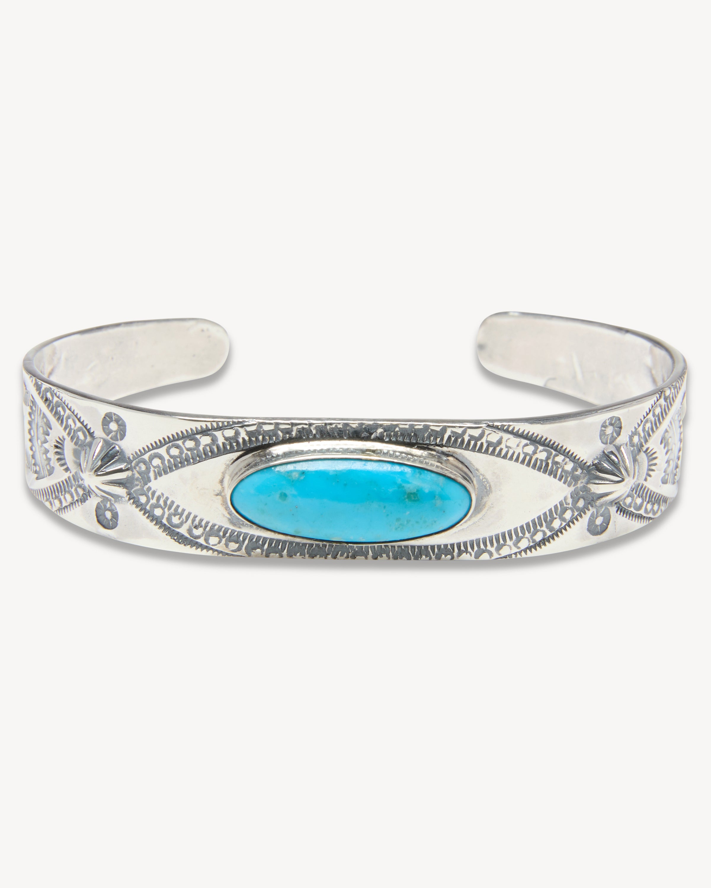 Oval Turquoise Cuff with Shell Design