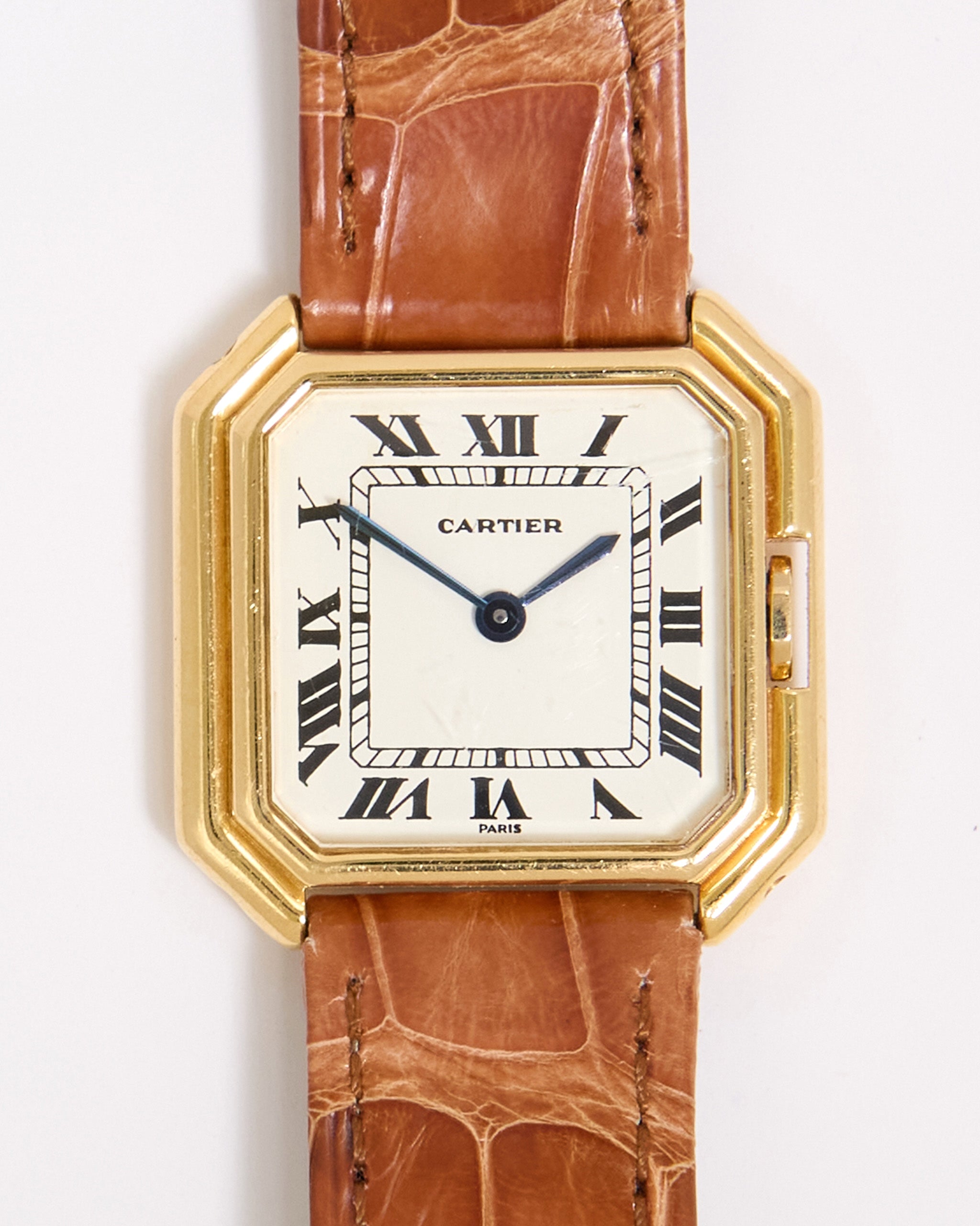 専用ページ Cartier Ceinture 78099 with Paris Dial in Yellow Gold Case on Leather