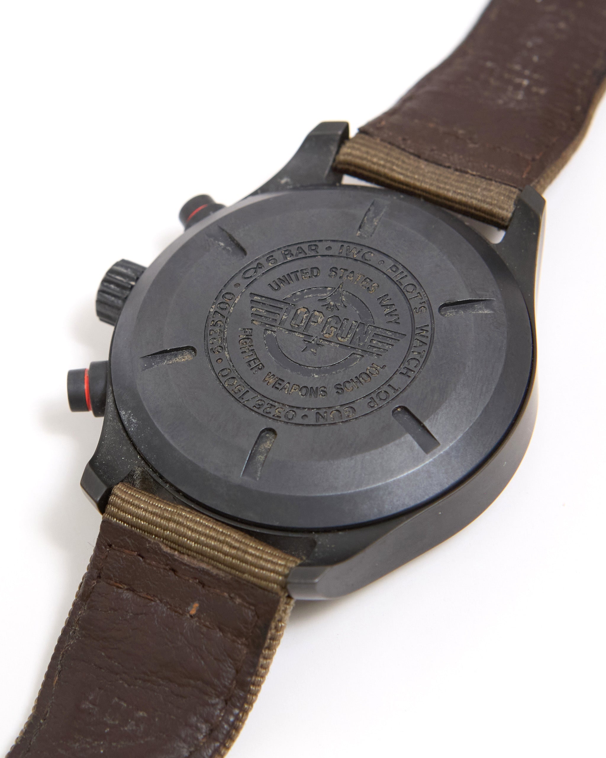 IWC Pilot Chronograph Top Gun IW389104 in Black Ceramic on Strap and Buckle