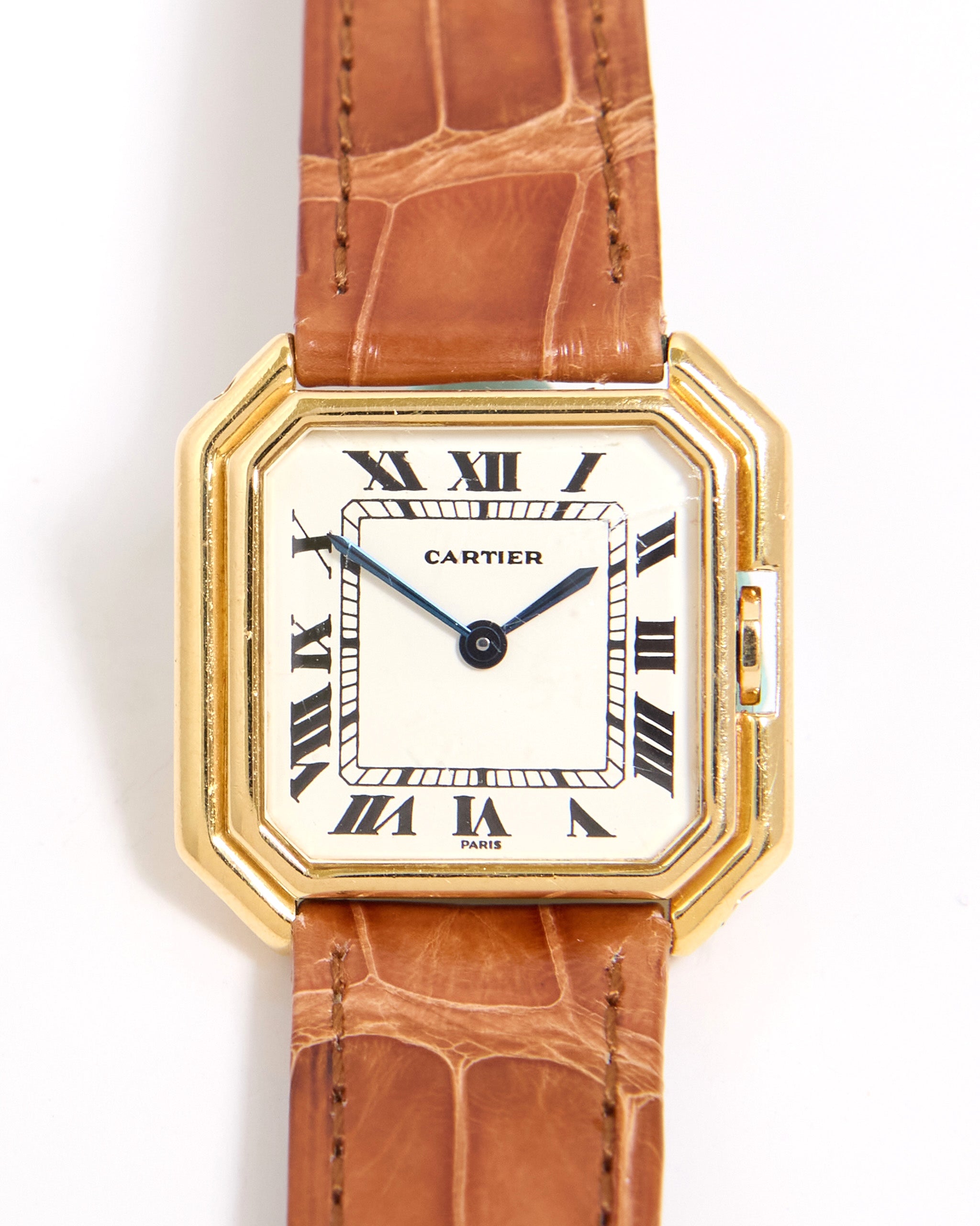 Cartier Ceinture 78099 with Paris Dial in Yellow Gold Case on Leather Strap and Buckle