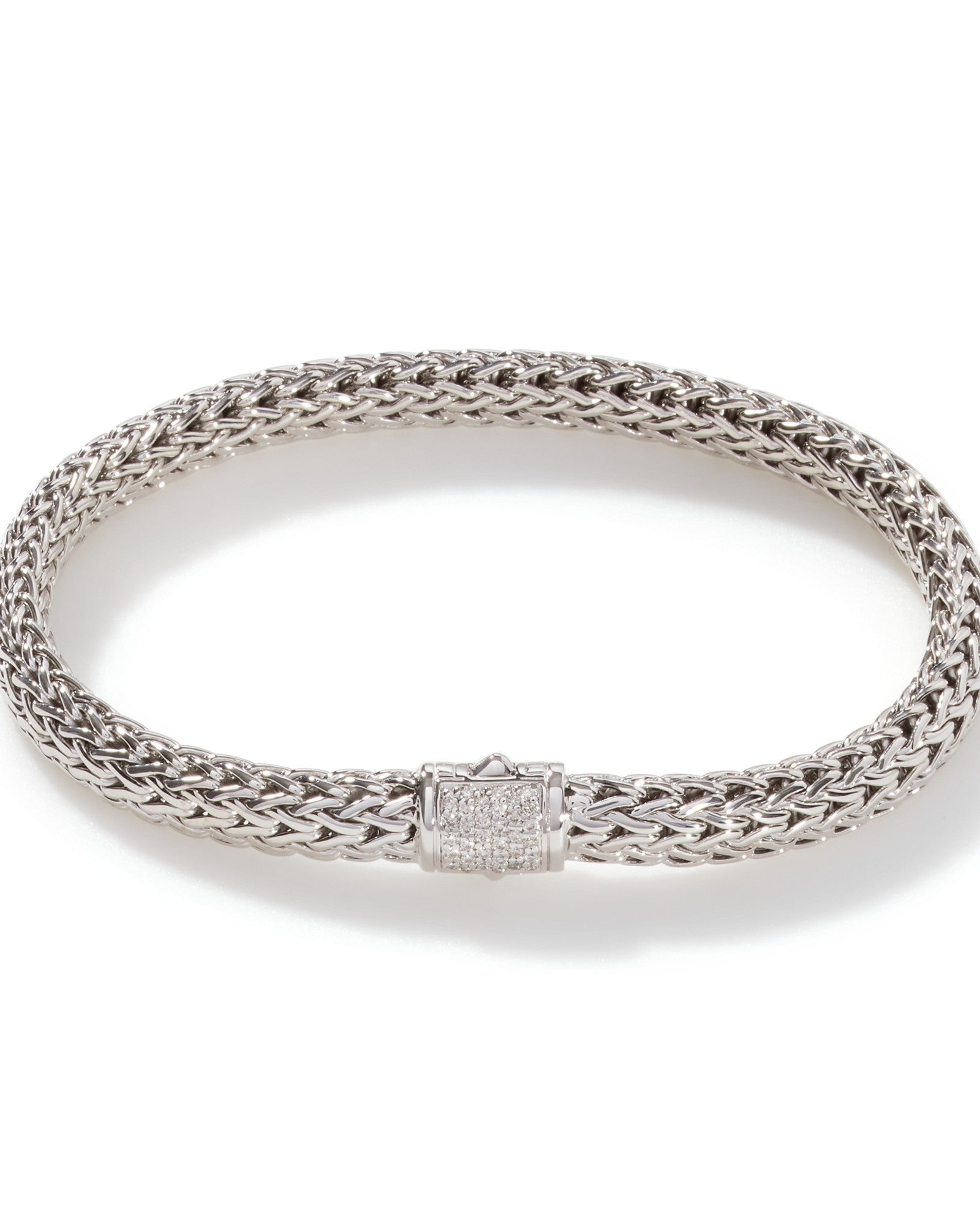 Icon Bracelet, Silver, Diamonds, 6.5MM
