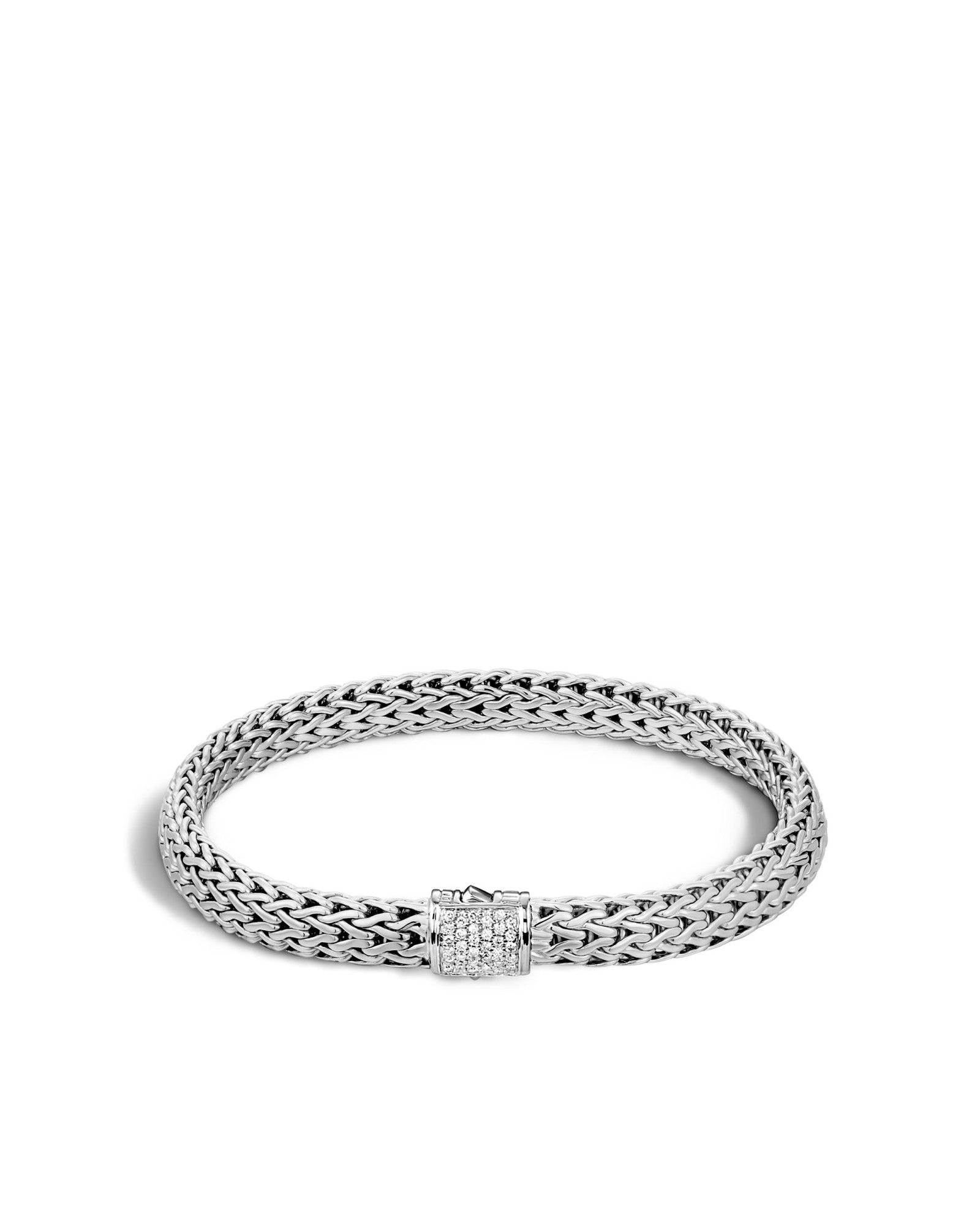 Icon Bracelet, Silver, Diamonds, 6.5MM