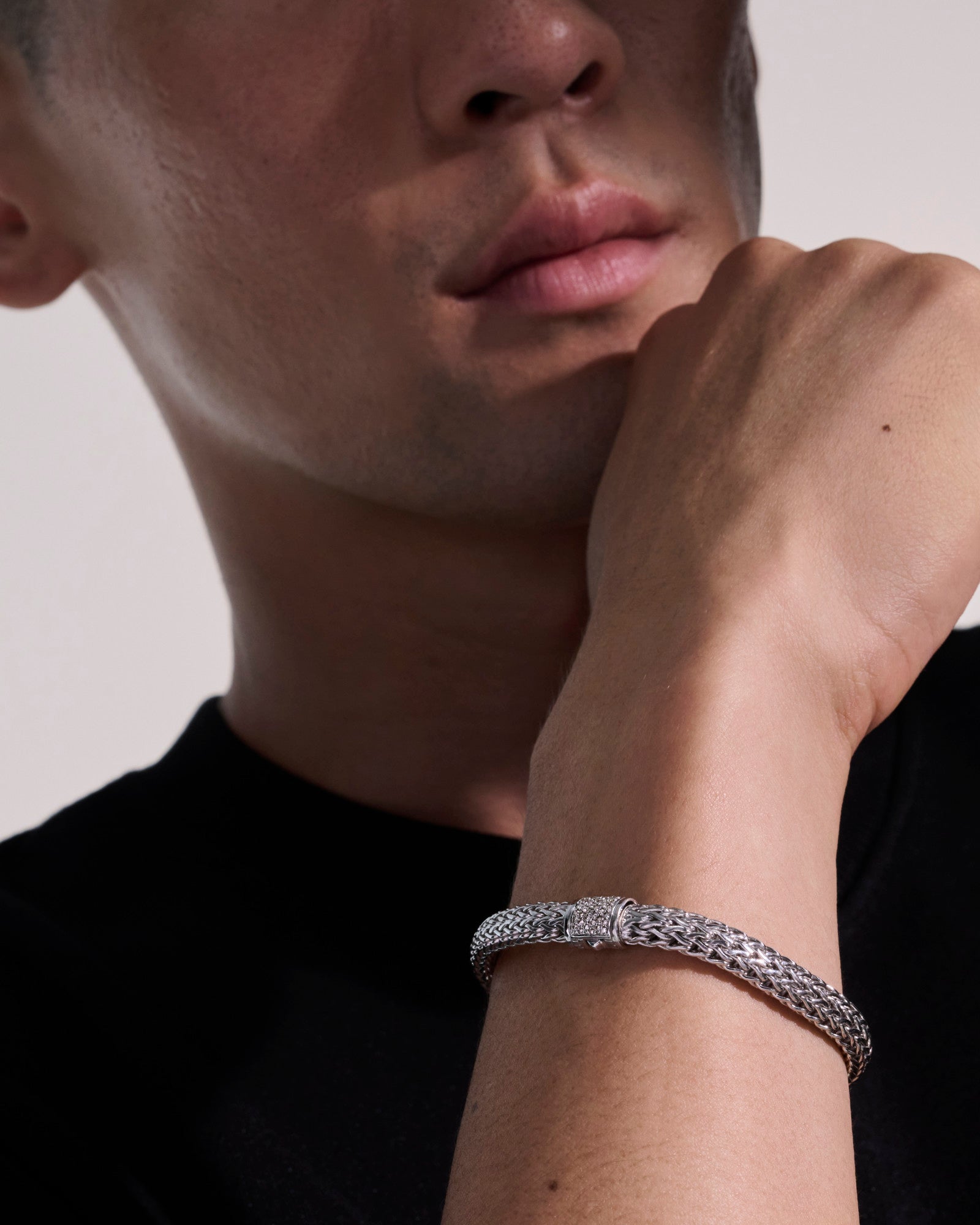 Icon Bracelet, Silver, Diamonds, 6.5MM