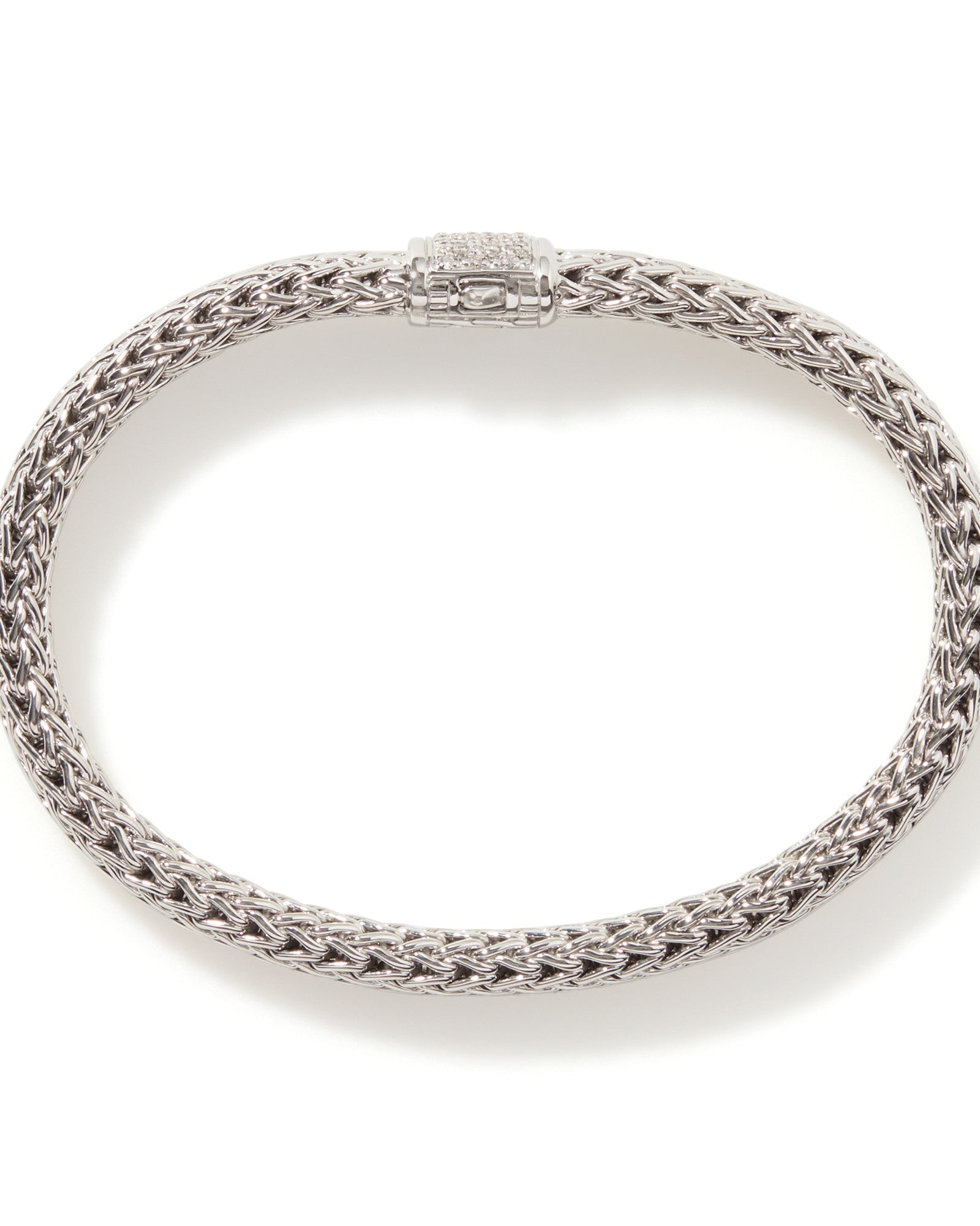 Icon Bracelet, Silver, Diamonds, 6.5MM