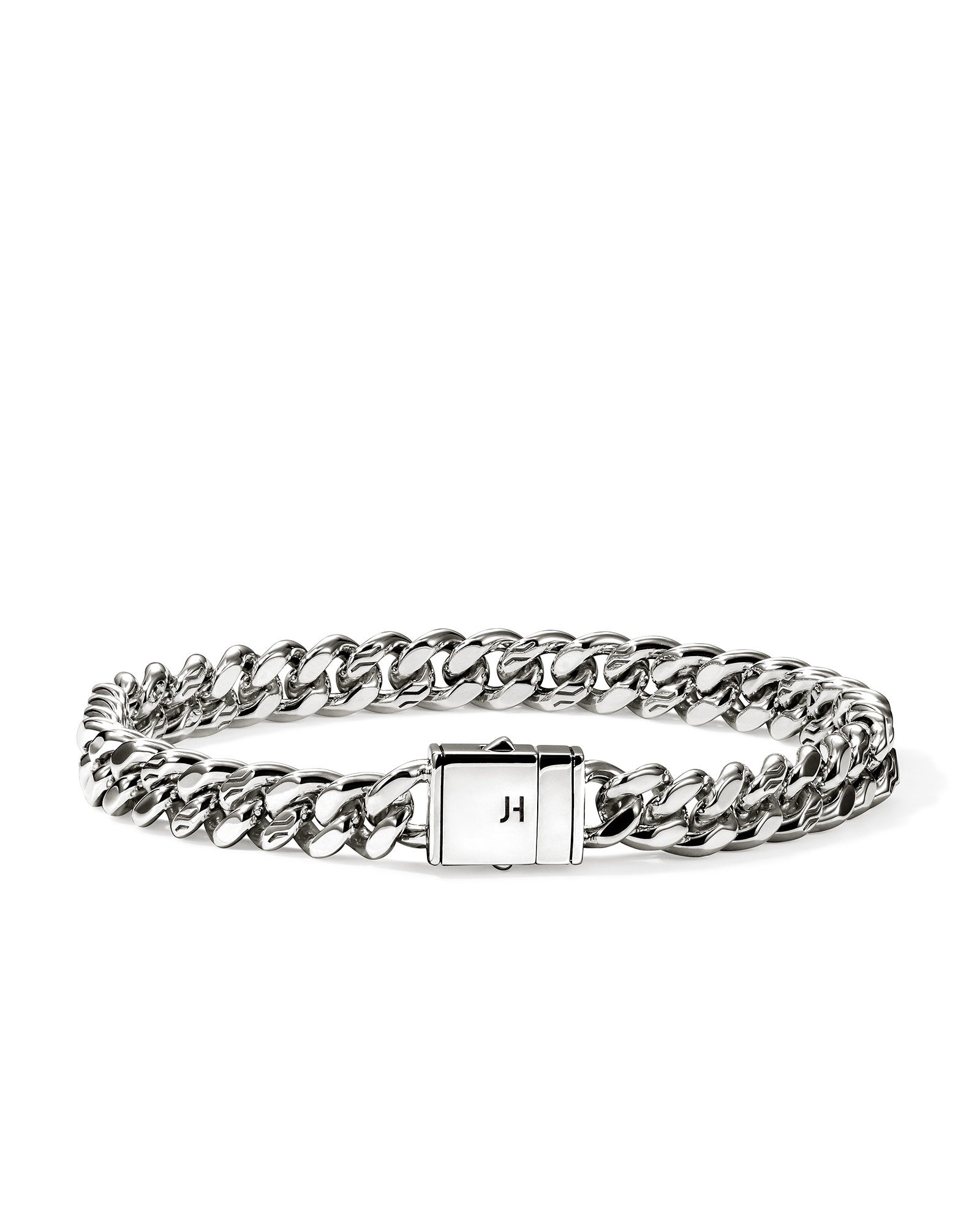 Curb Chain Bracelet, Sterling Silver, 7MM