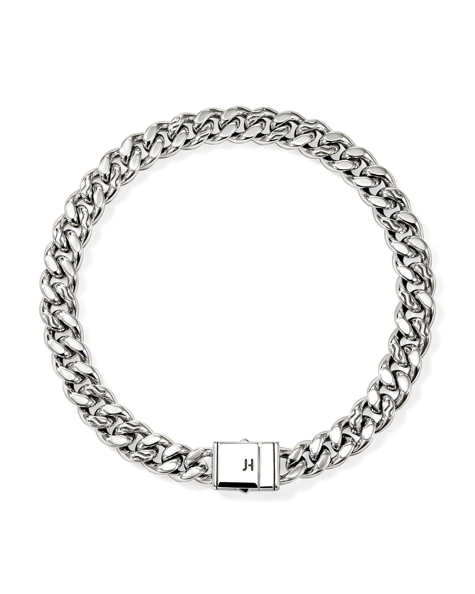 Curb Chain Bracelet, Sterling Silver, 7MM