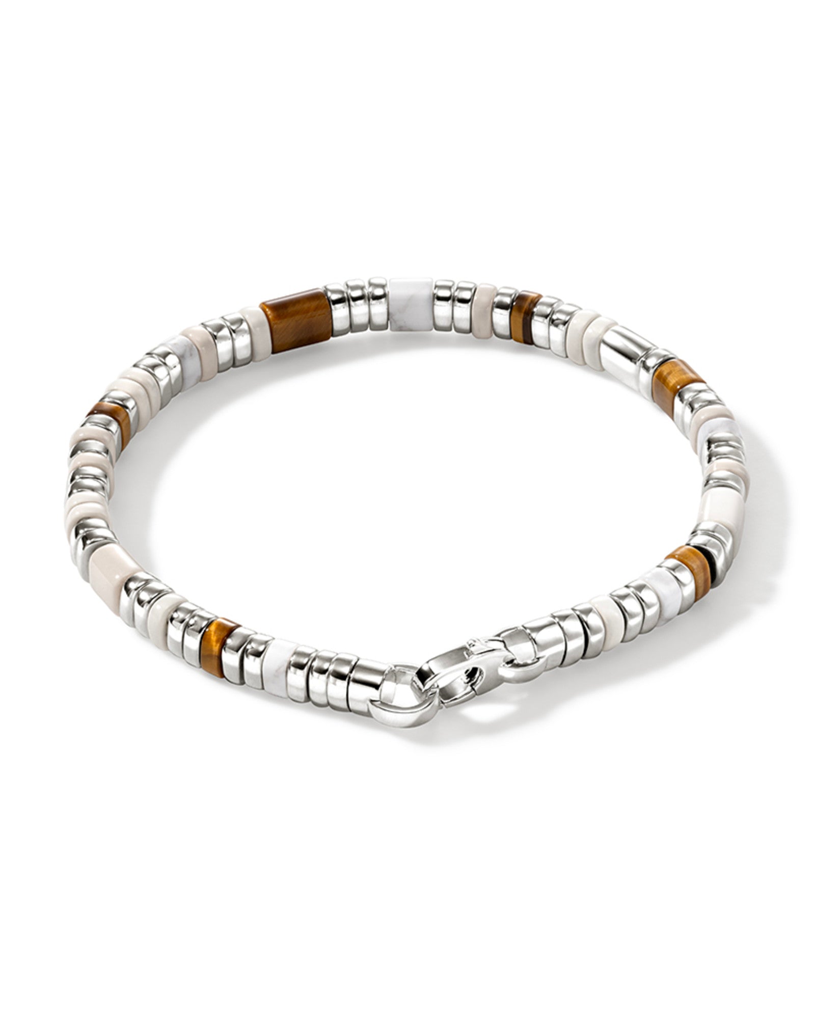 Colorblock Bracelet, Silver, Gemstones, Slim