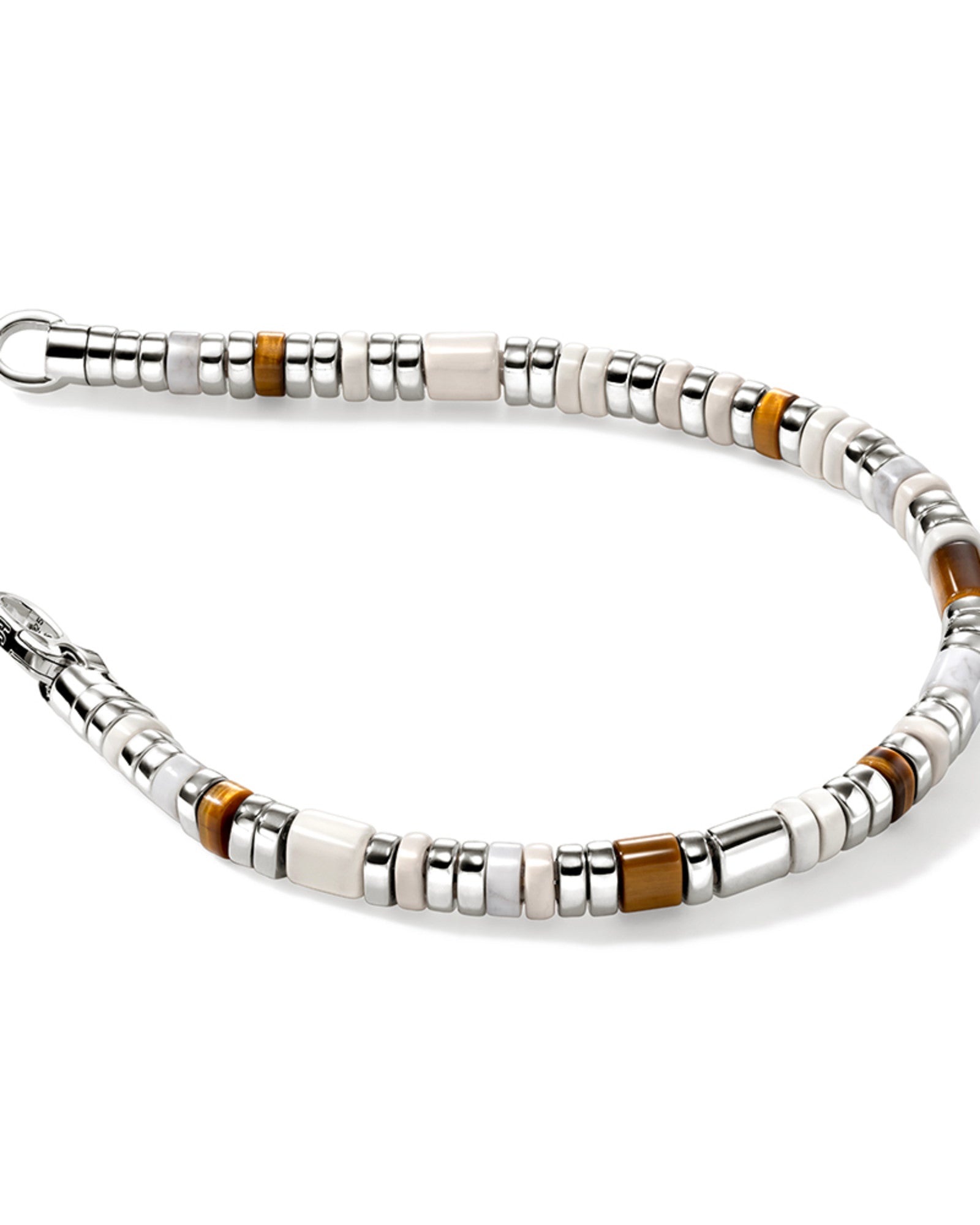 Colorblock Bracelet, Silver, Gemstones, Slim