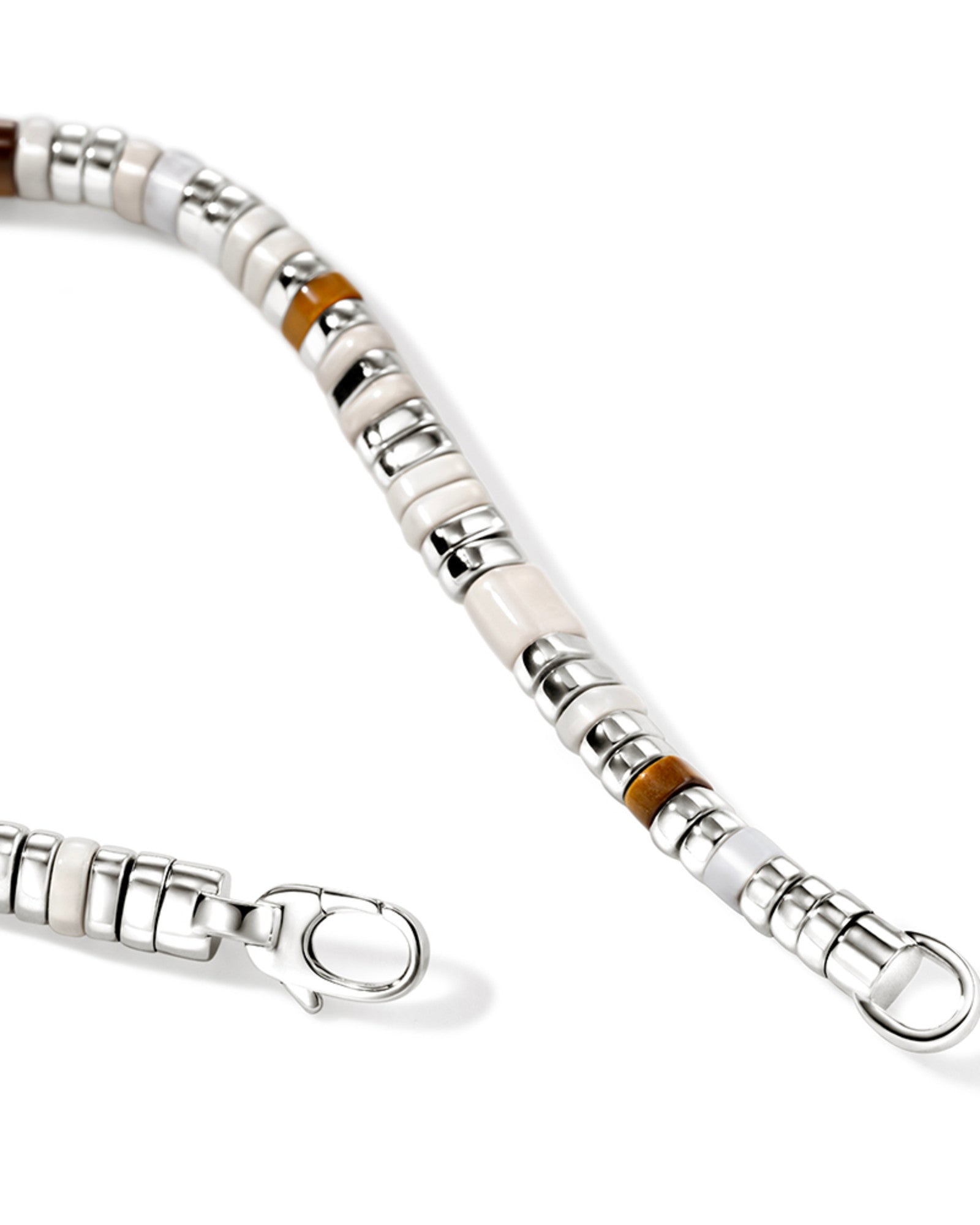 Colorblock Bracelet, Silver, Gemstones, Slim