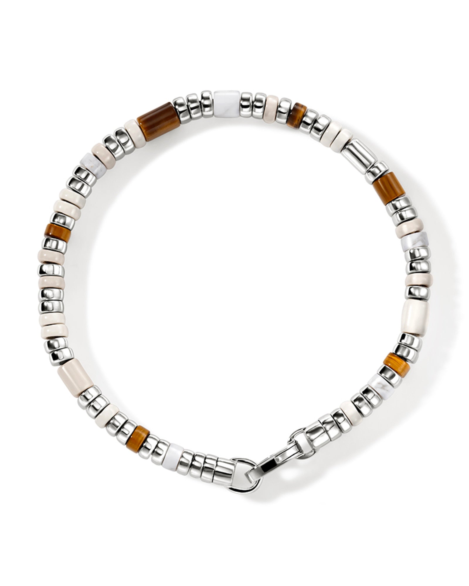 Colorblock Bracelet, Silver, Gemstones, Slim