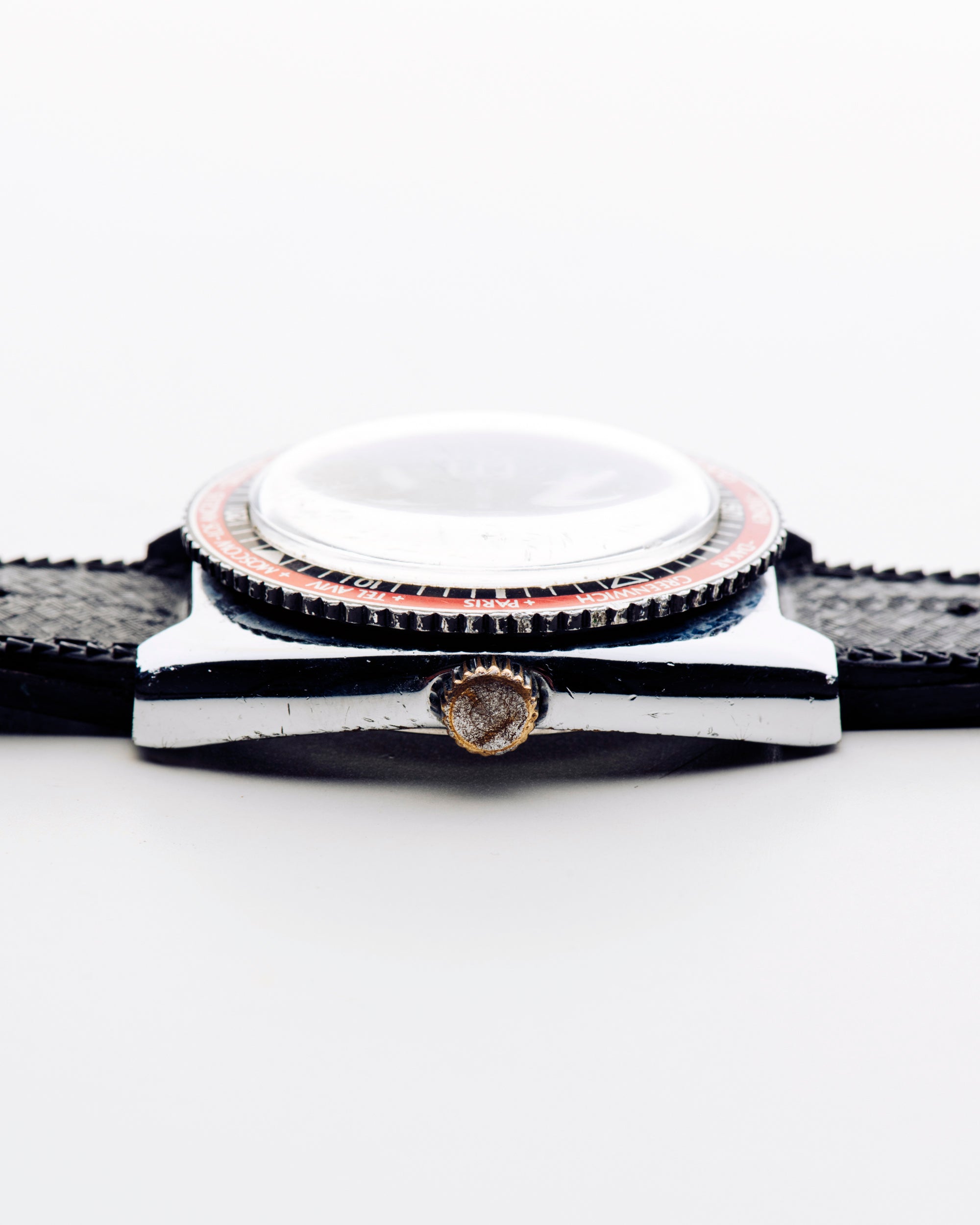 “Day-Date World Time” Automatic on Tropic Strap Trench Watch