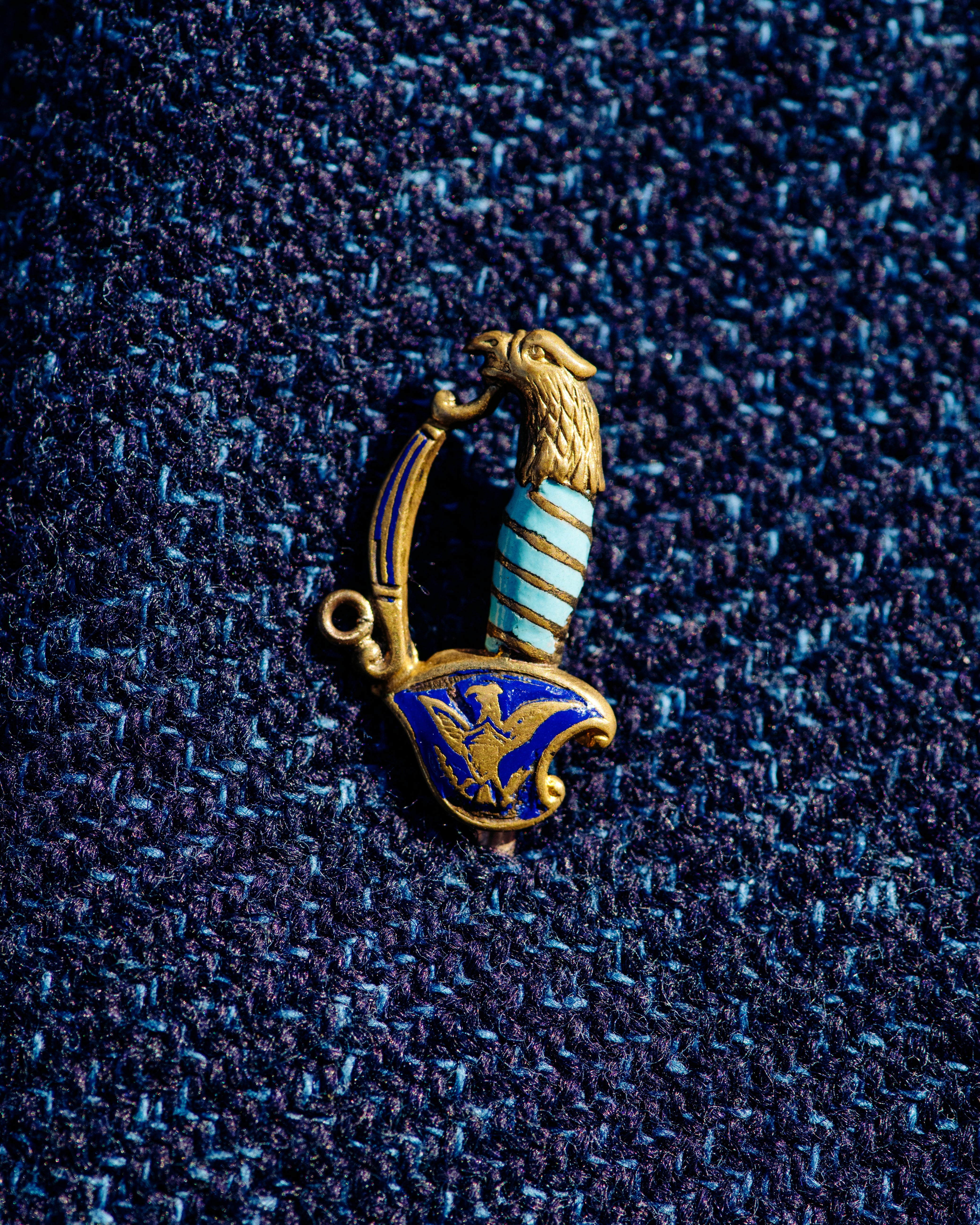 Eagle Motif and Enamel Sword Stick Pin