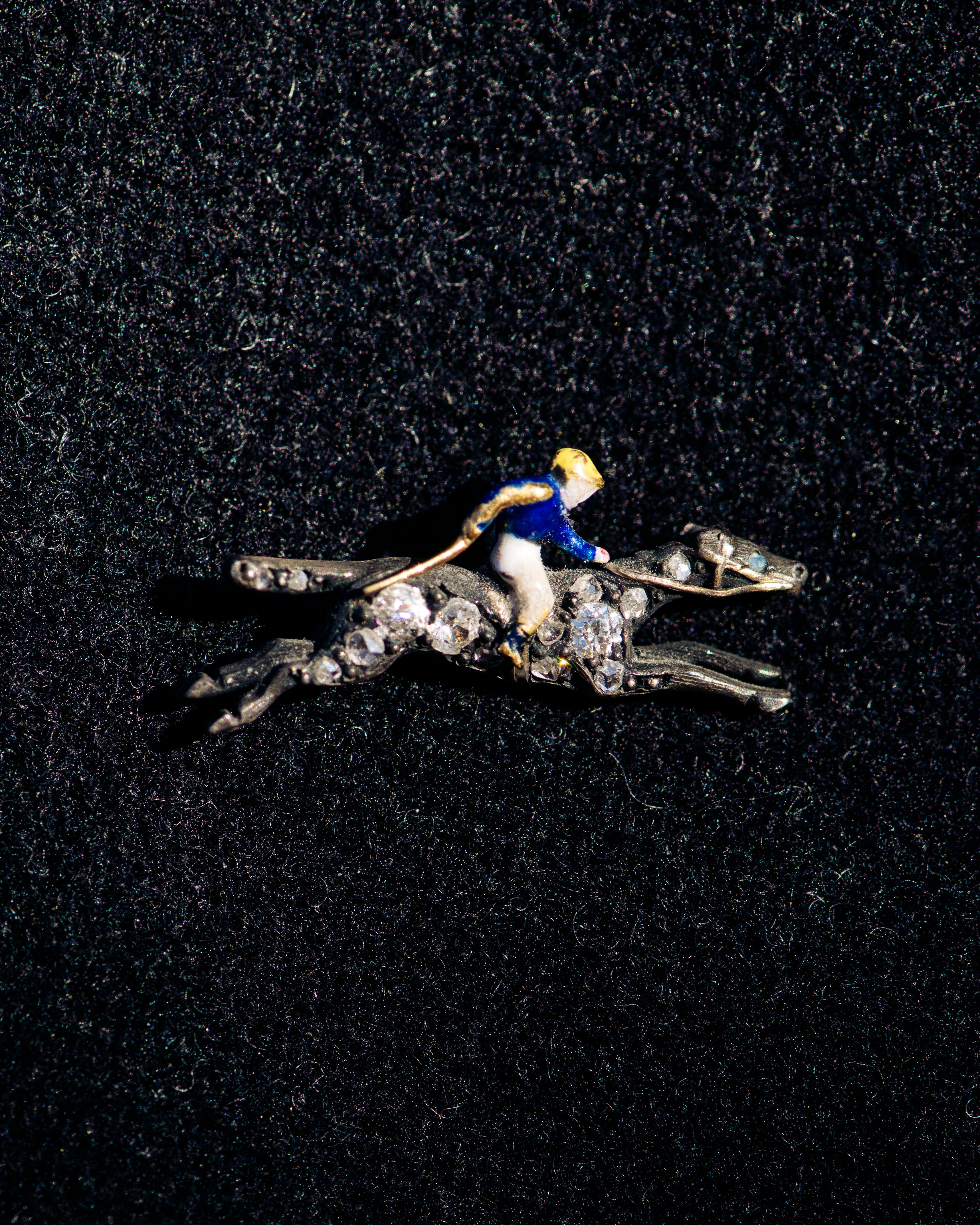 Diamond Horse & Jockey Stick Pin