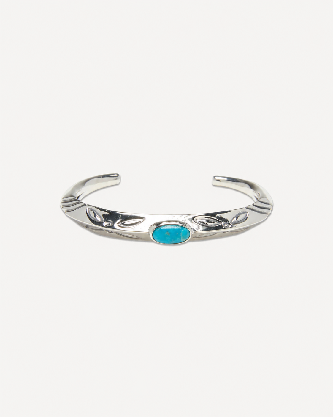 Triangle Tapered End Cuff with Turquoise Accent