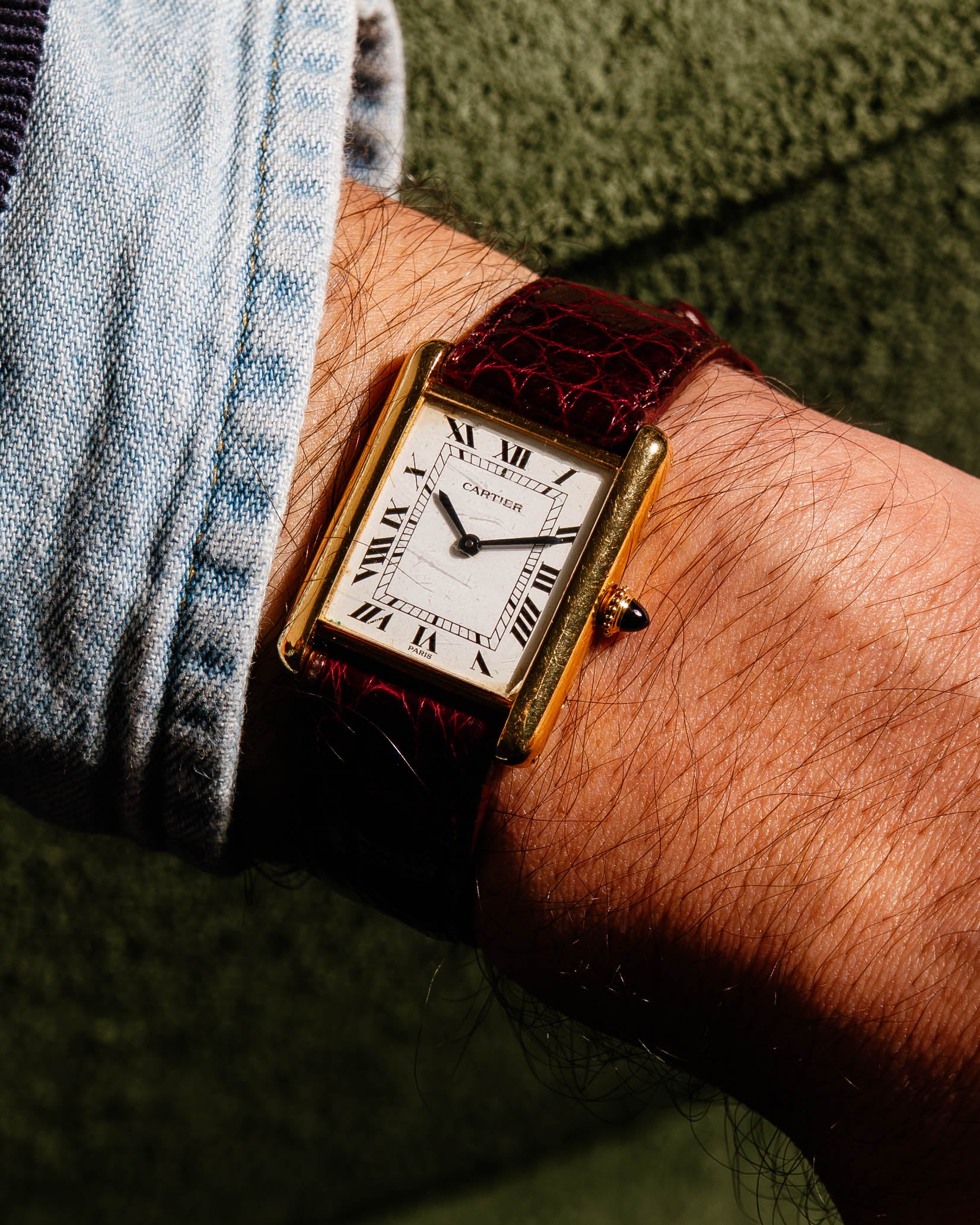 Cartier Tank Louis 78086 Paris Dial in 18K Yellow Gold with Cartier Strap and Buckle - Large Size