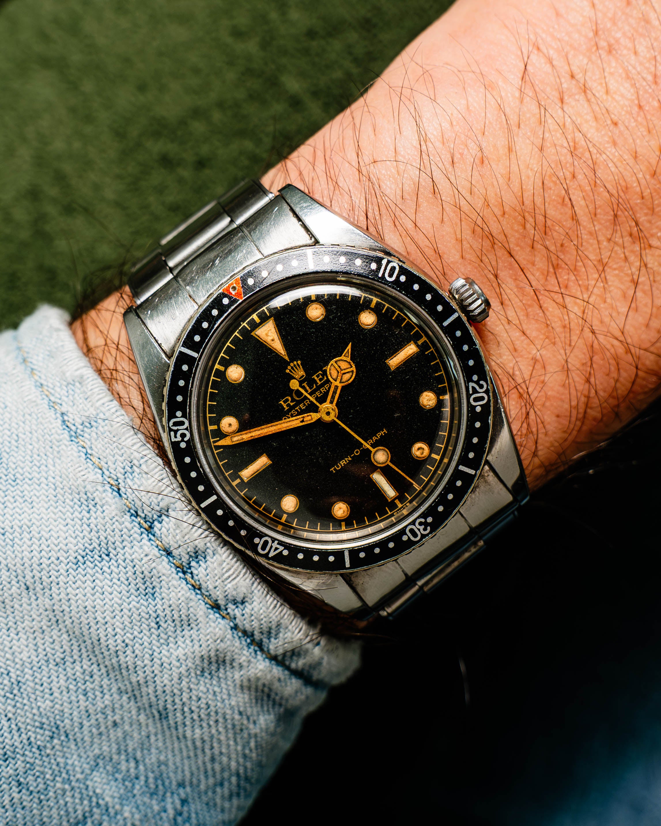 Rolex Turn-O-Graph 6202 Gilt Dial on Oyster Rivet Bracelet