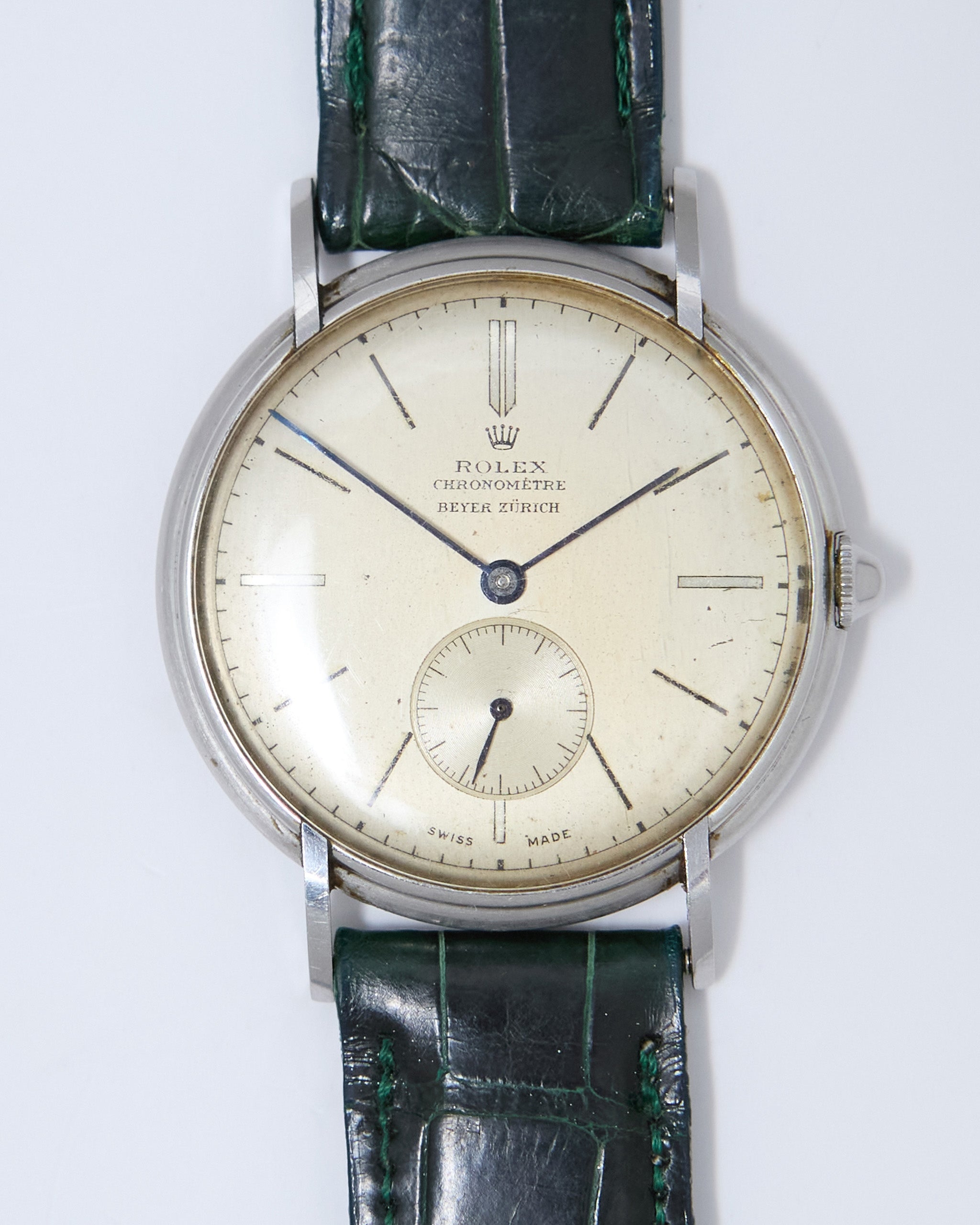Rolex Chronometre 4218 Beyer Zurich Double Stamped Dial in Steel Case with Original Rolex Buckle