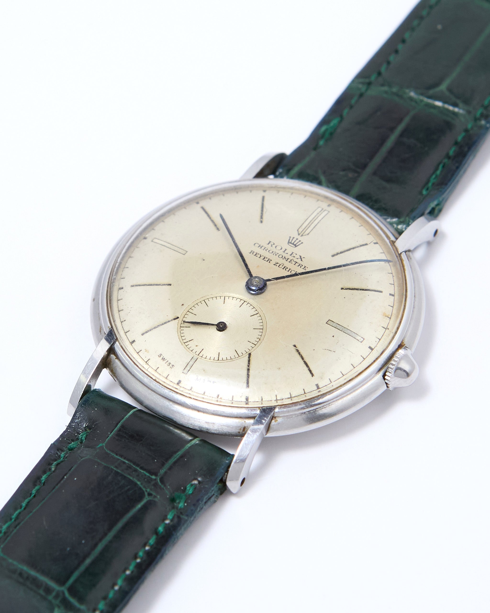 Rolex Chronometre 4218 Beyer Zurich Double Stamped Dial in Steel Case with Original Rolex Buckle