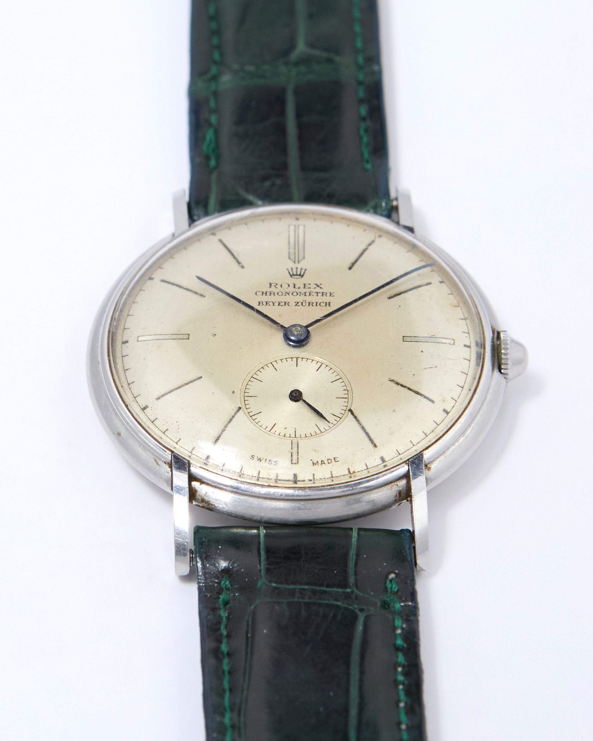 Rolex Chronometre 4218 Beyer Zurich Double Stamped Dial in Steel Case with Original Rolex Buckle