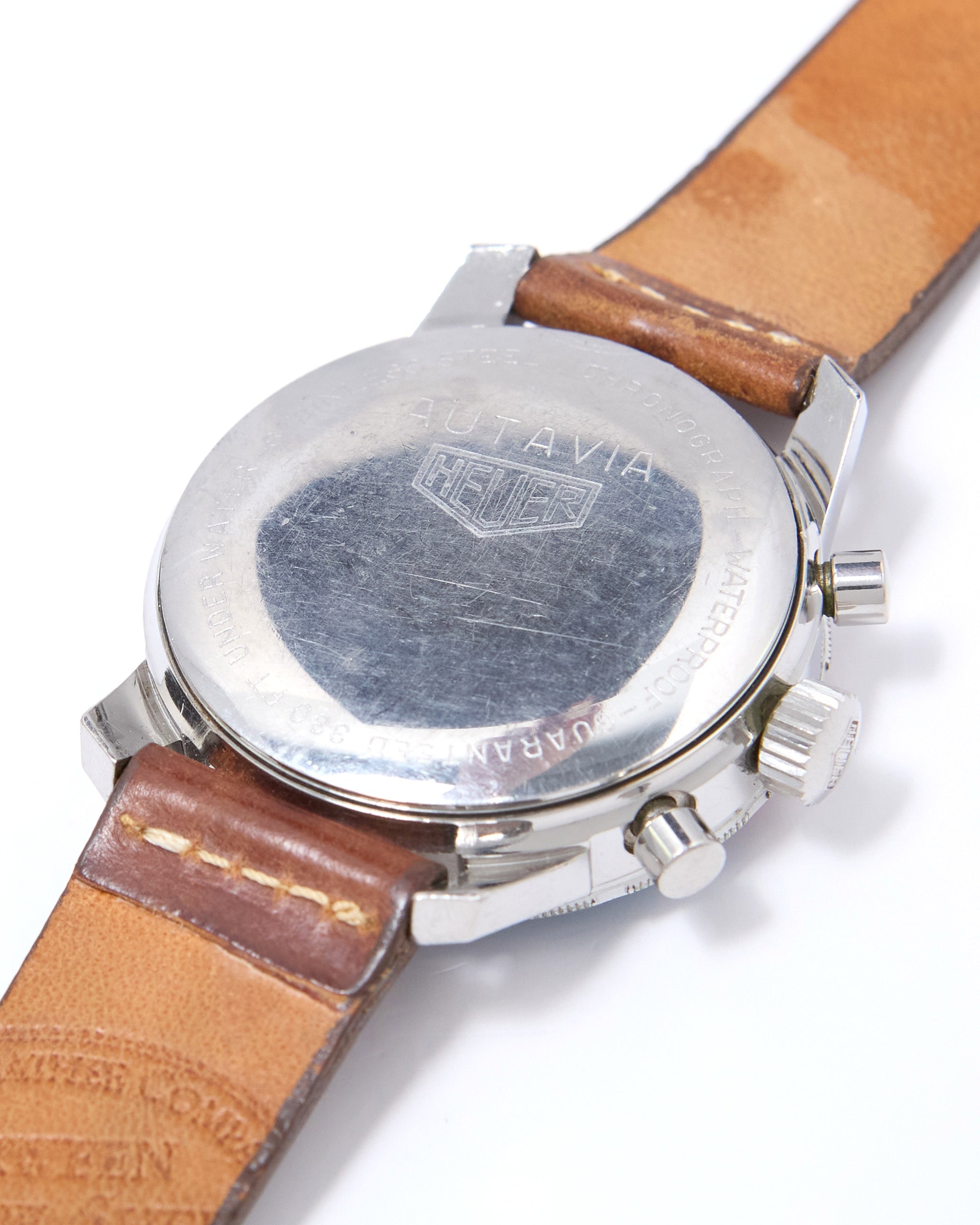 Heuer Autavia GMT Chronograph 2446C with Faded "Pepsi" Bezel in Steel Case on Leather Strap and Buckle