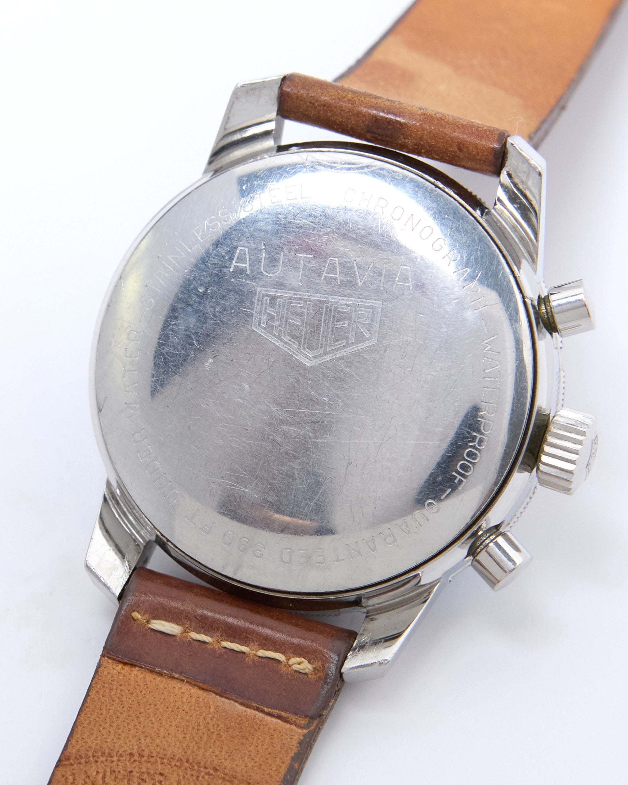 Heuer Autavia GMT Chronograph 2446C with Faded "Pepsi" Bezel in Steel Case on Leather Strap and Buckle