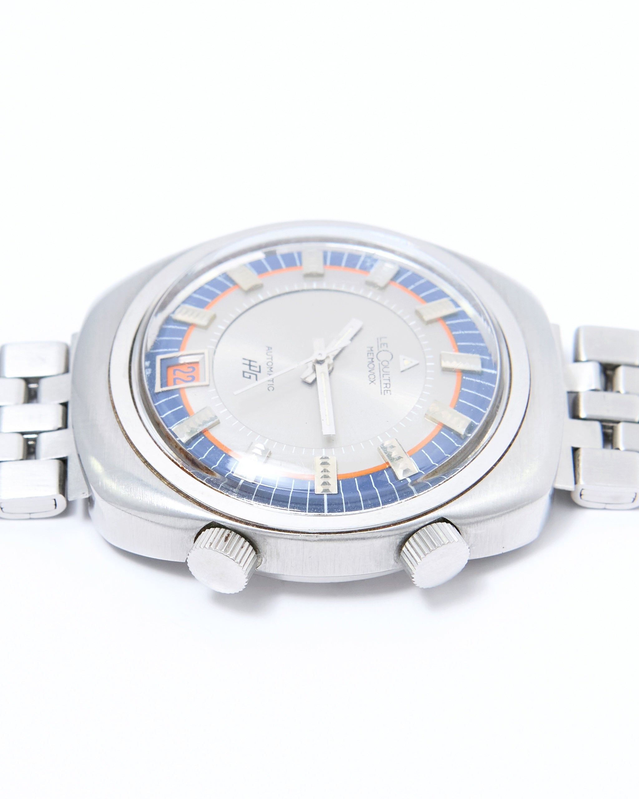 Jaeger-LeCoultre Memovox HPG Alarm 916 Tonneau with Tri Color Dial in Steel Case and Bracelet