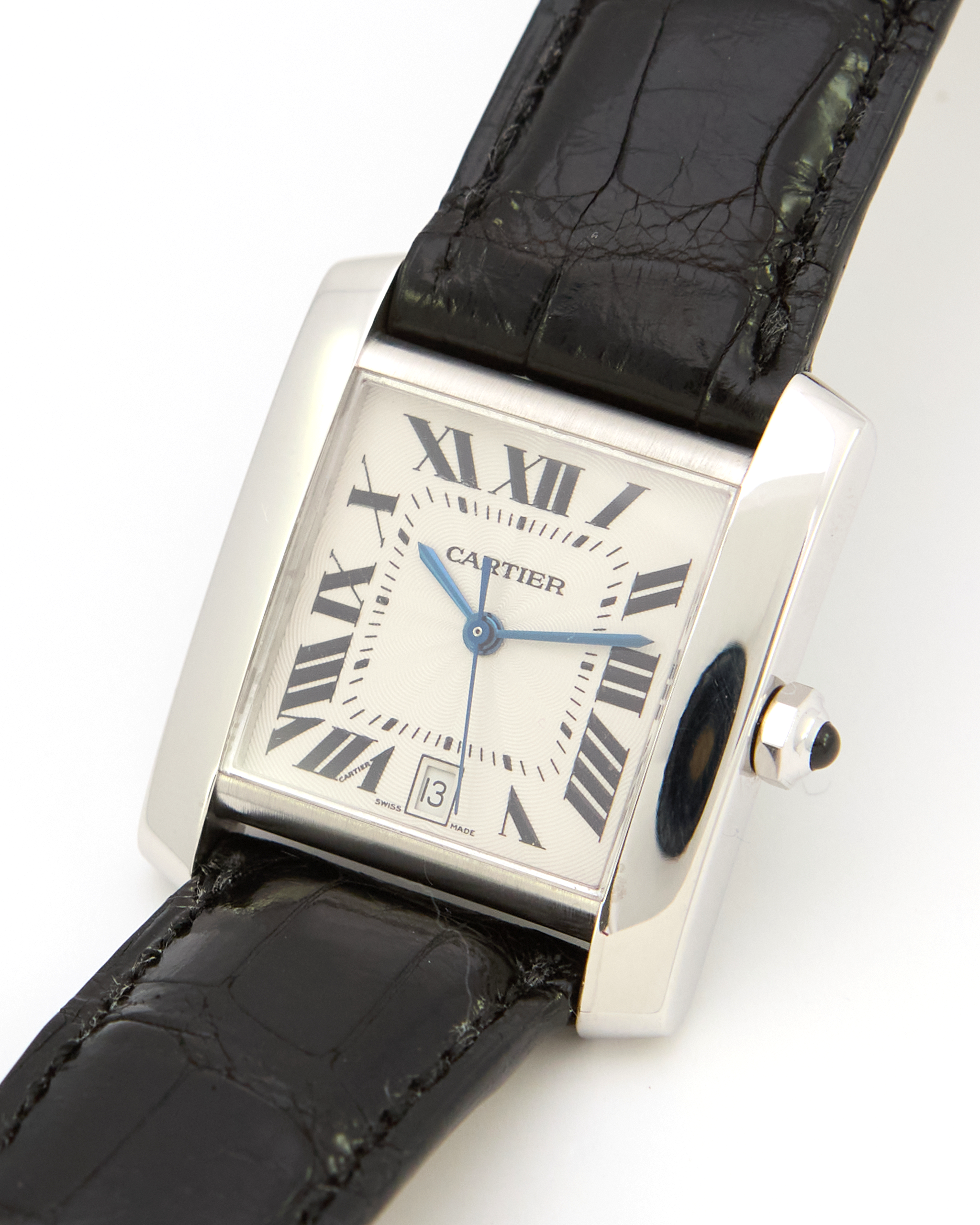 Cartier Tank Française 2366 Automatic in White Gold Case and Leather Strap with Buckle