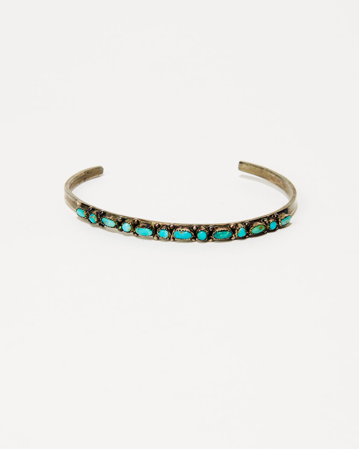 Thin Single Row Turquoise Cuff