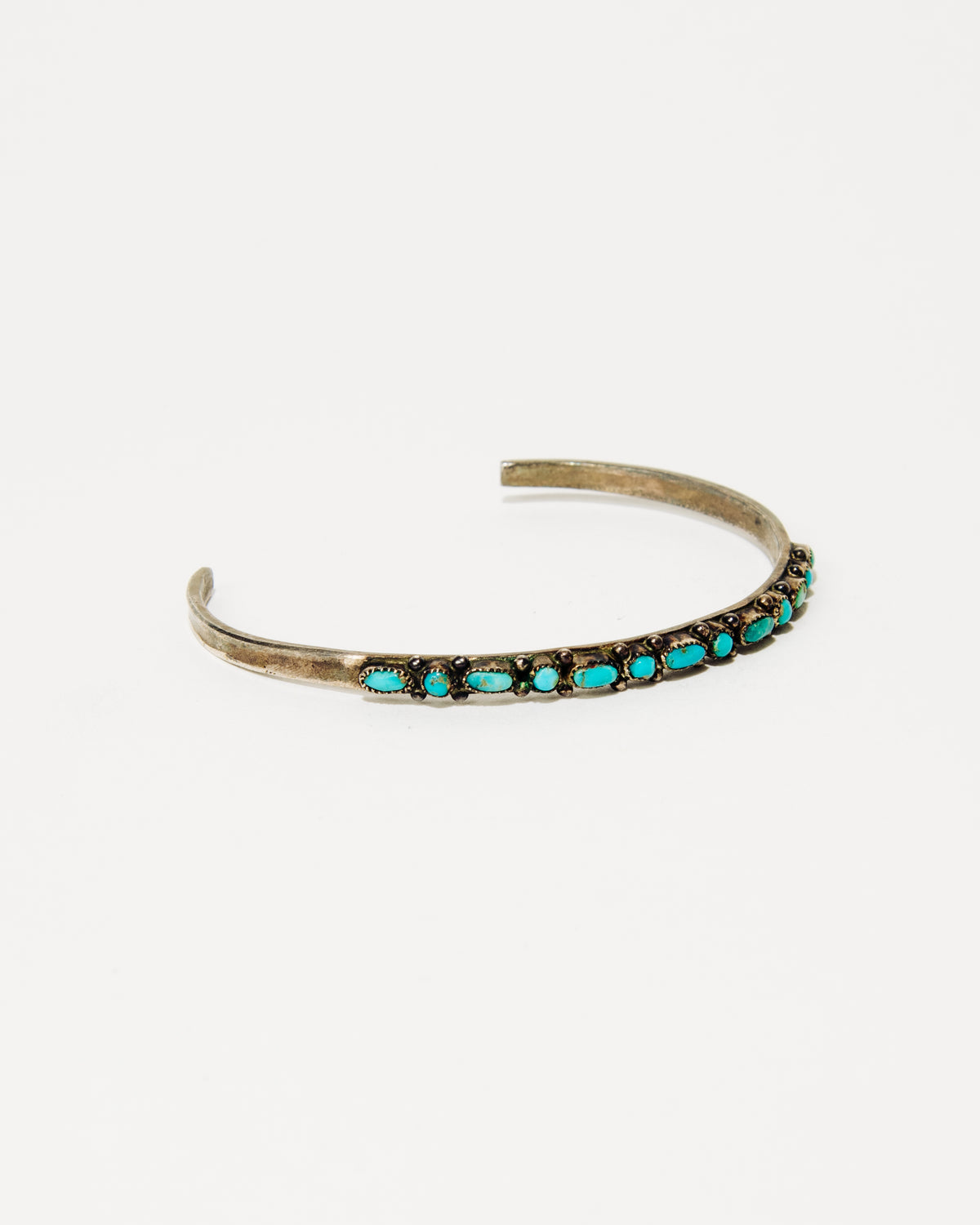 Thin Single Row Turquoise Cuff