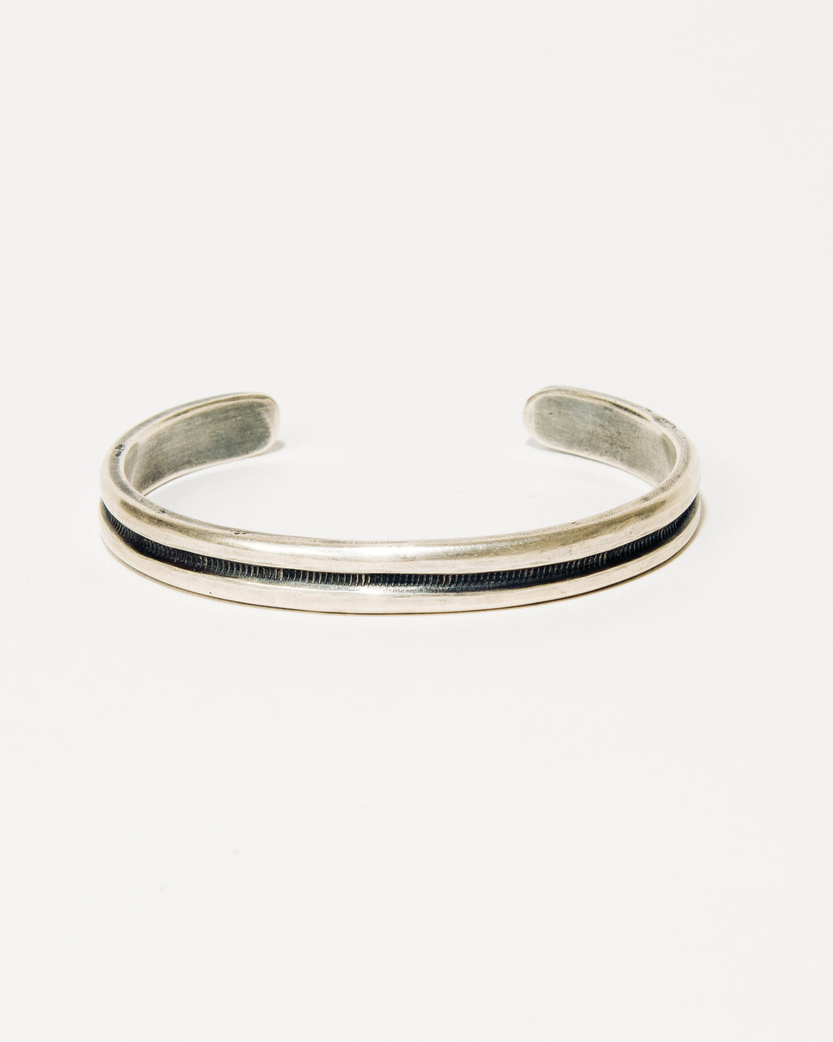 Isaac Peterson Lined Sterling Silver Stacker Bracelet