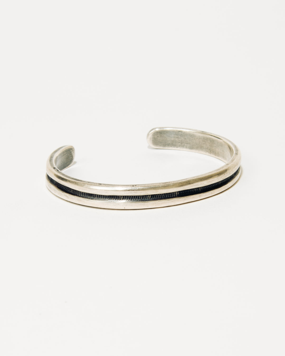 Isaac Peterson Lined Sterling Silver Stacker Bracelet