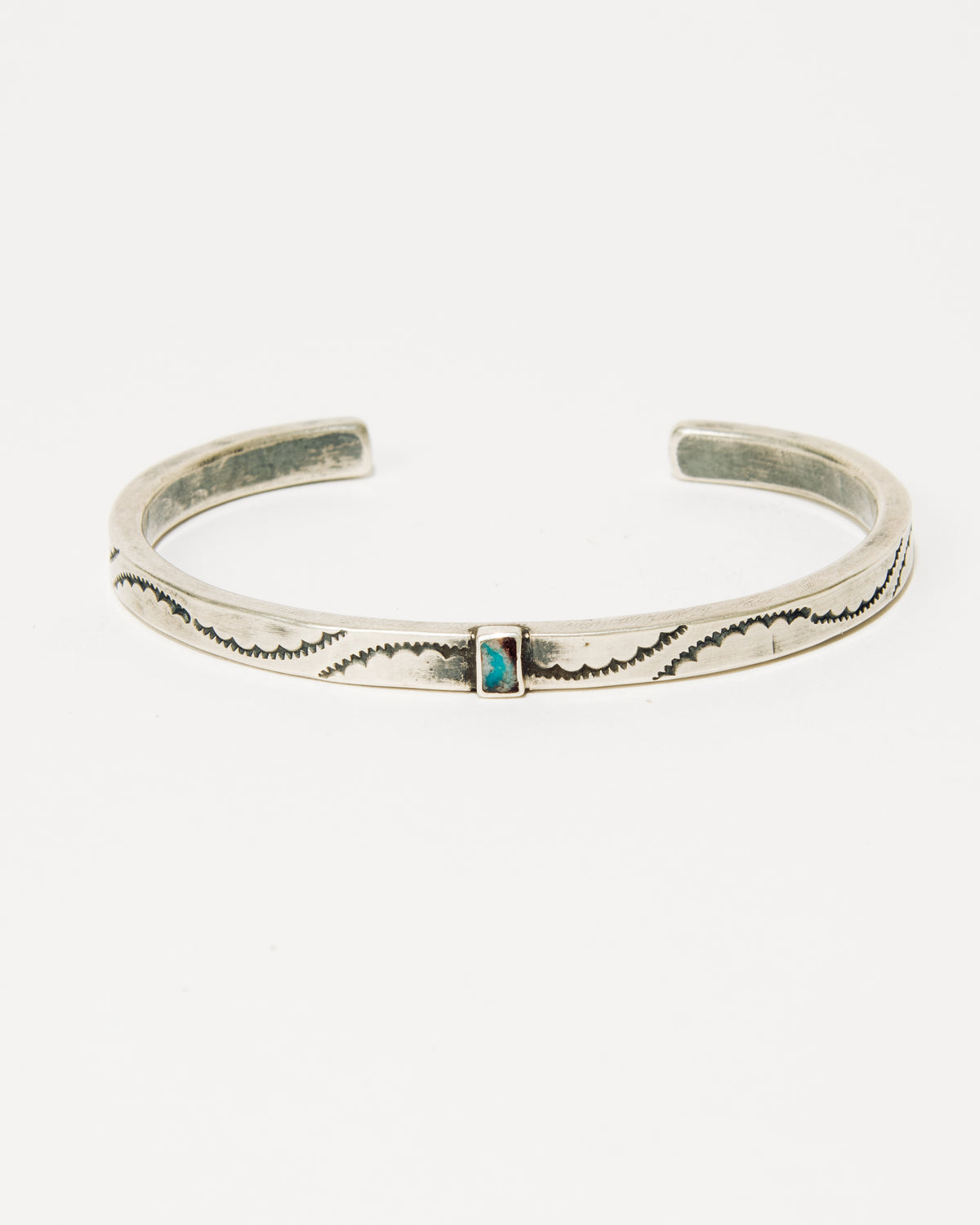 Isaac Peterson Sterling Silver Stacker Bracelet with Bisbee Turquoise