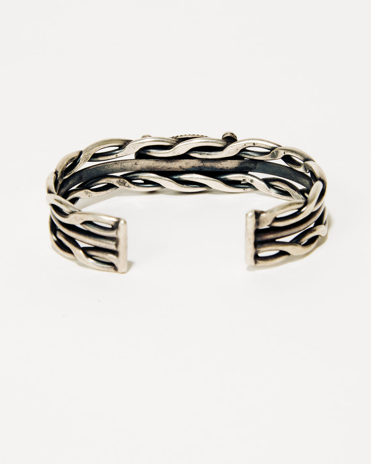 Braided Wire Cuff with Oval Stone