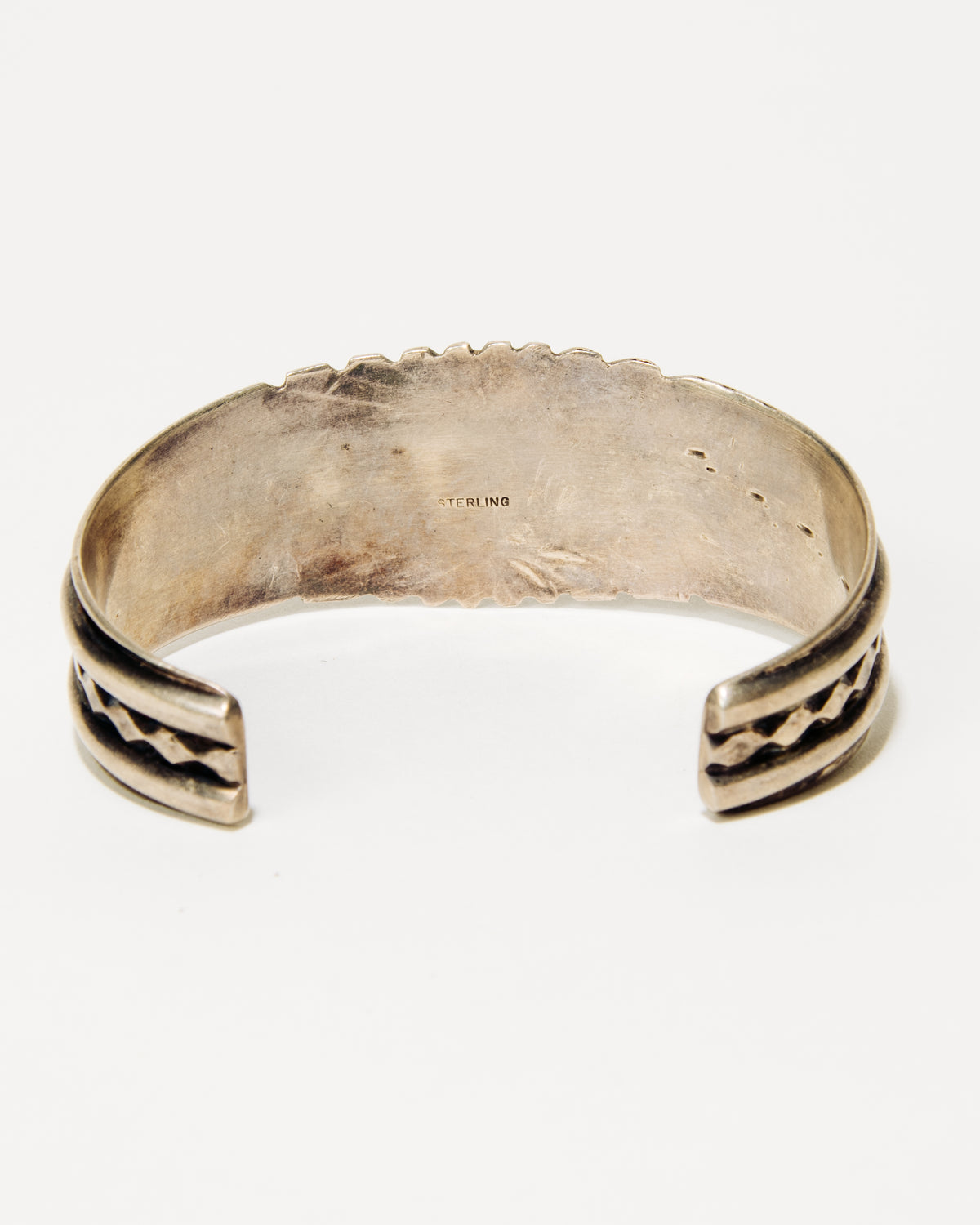 Wide Sterling Silver Cuff with Turquoise Accent