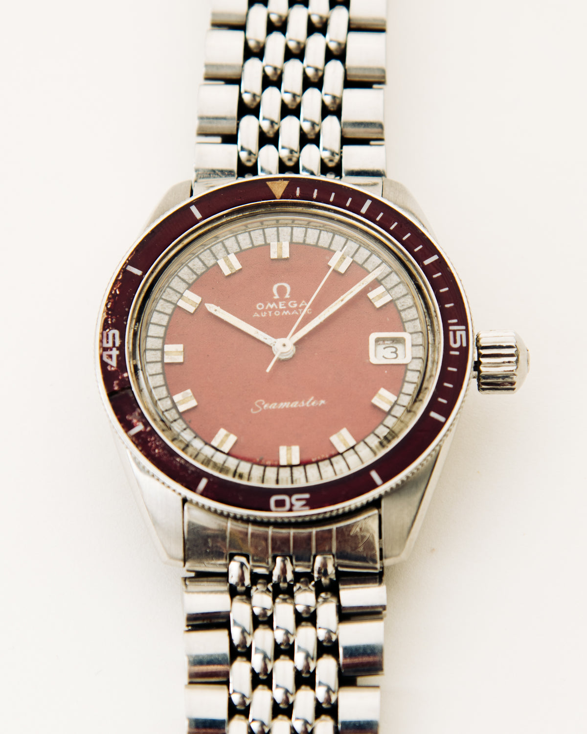 Omega Seamaster 120 Automatic Date, Burgundy Dial and Bezel, c. Late 1960s