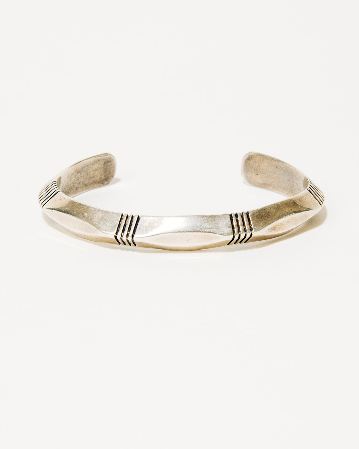 Line Stamped Sterling Silver Cuff