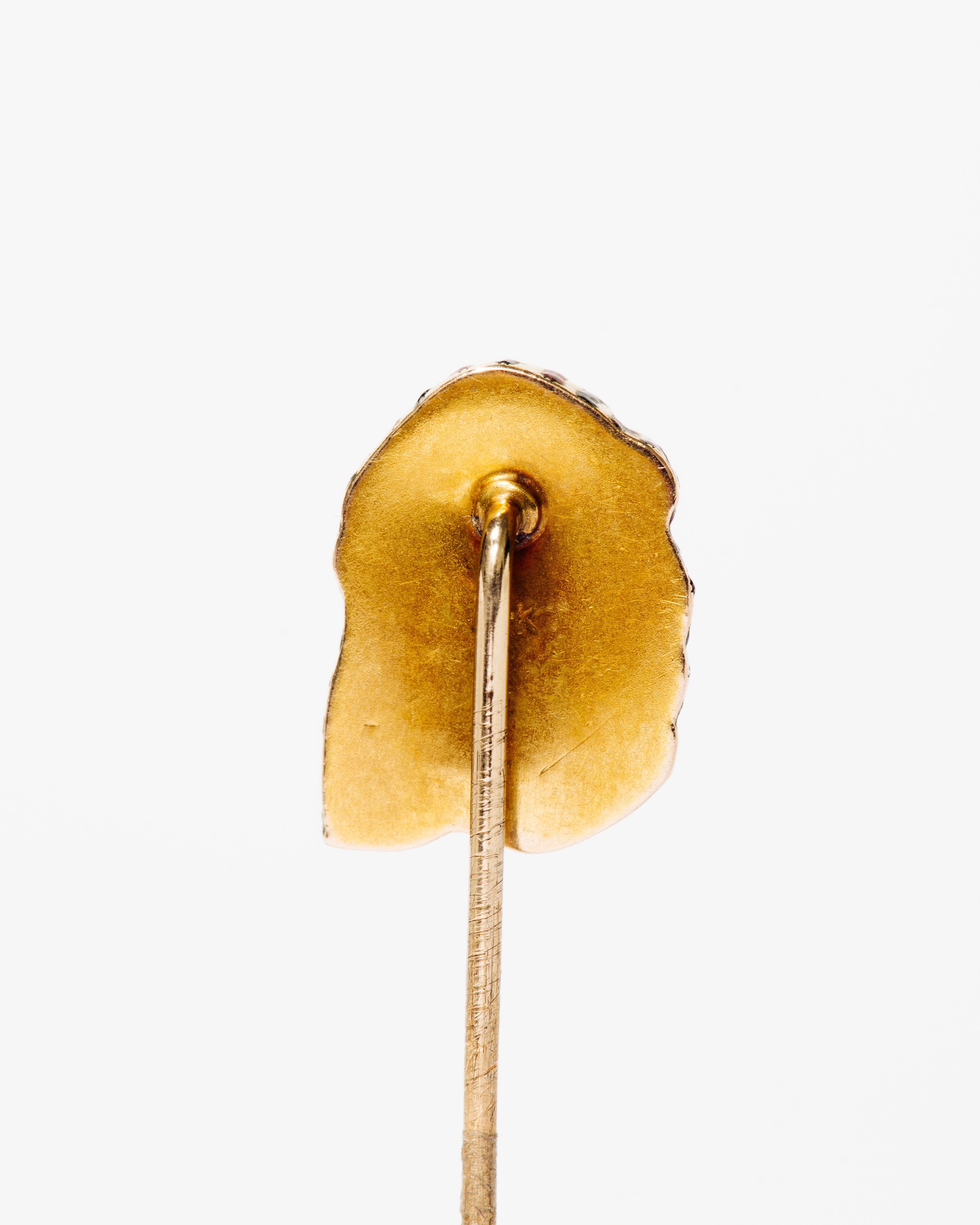 Enamel and Gemstone Warrior Head Stick Pin