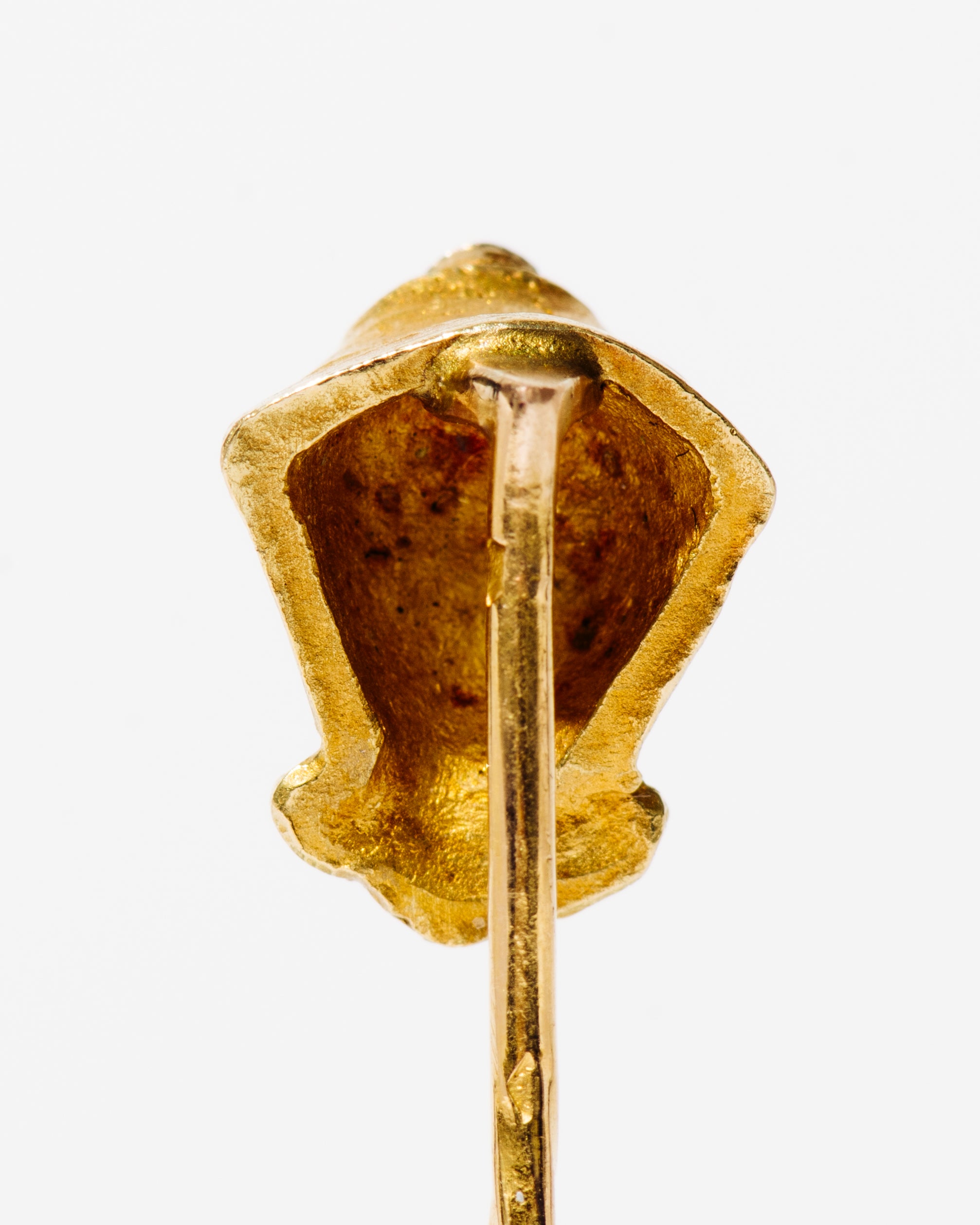 Gold Aviator Bust Stick Pin with Diamond Accent