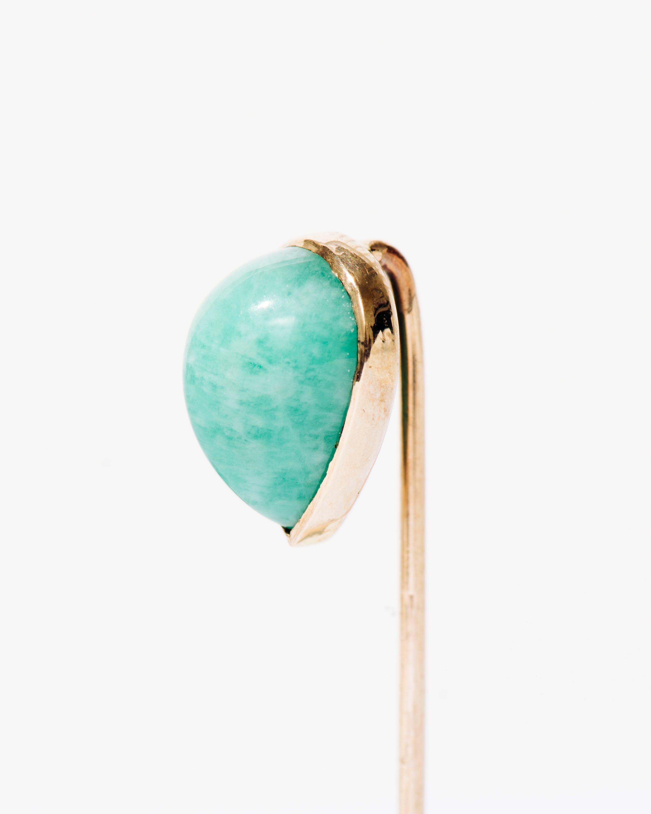 Pear-Shaped Amazonite Cabochon Stick Pin