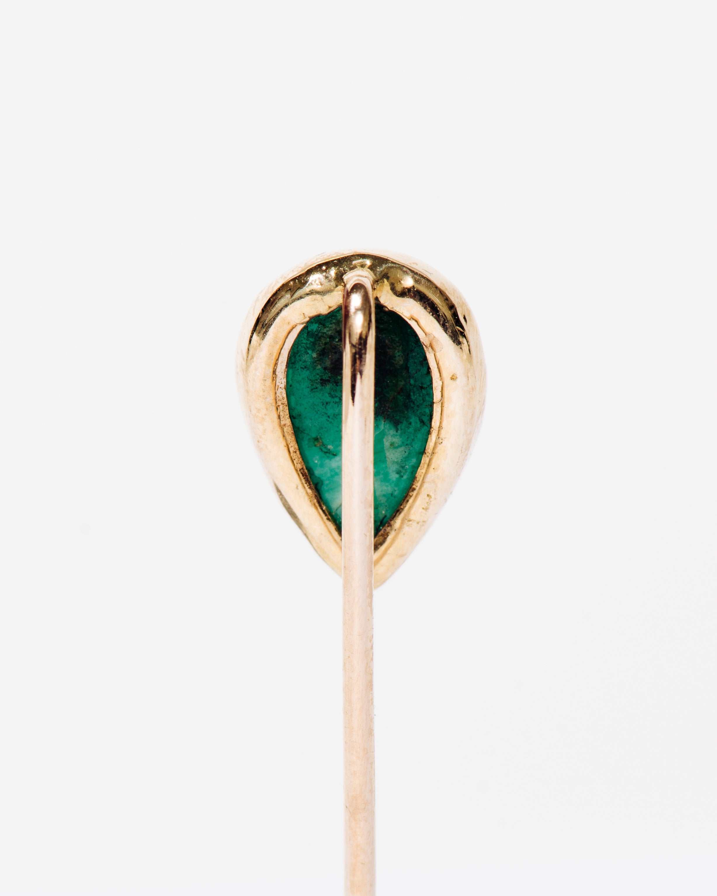 Pear-Shaped Amazonite Cabochon Stick Pin