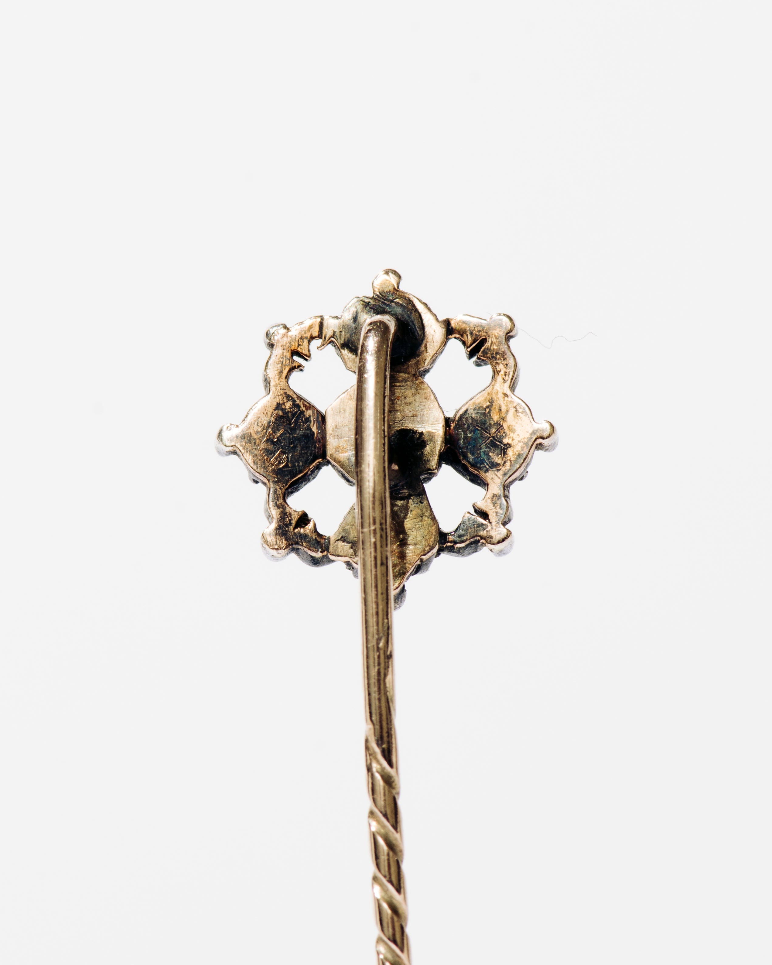 Antique Diamond Floral Motif Stick Pin
