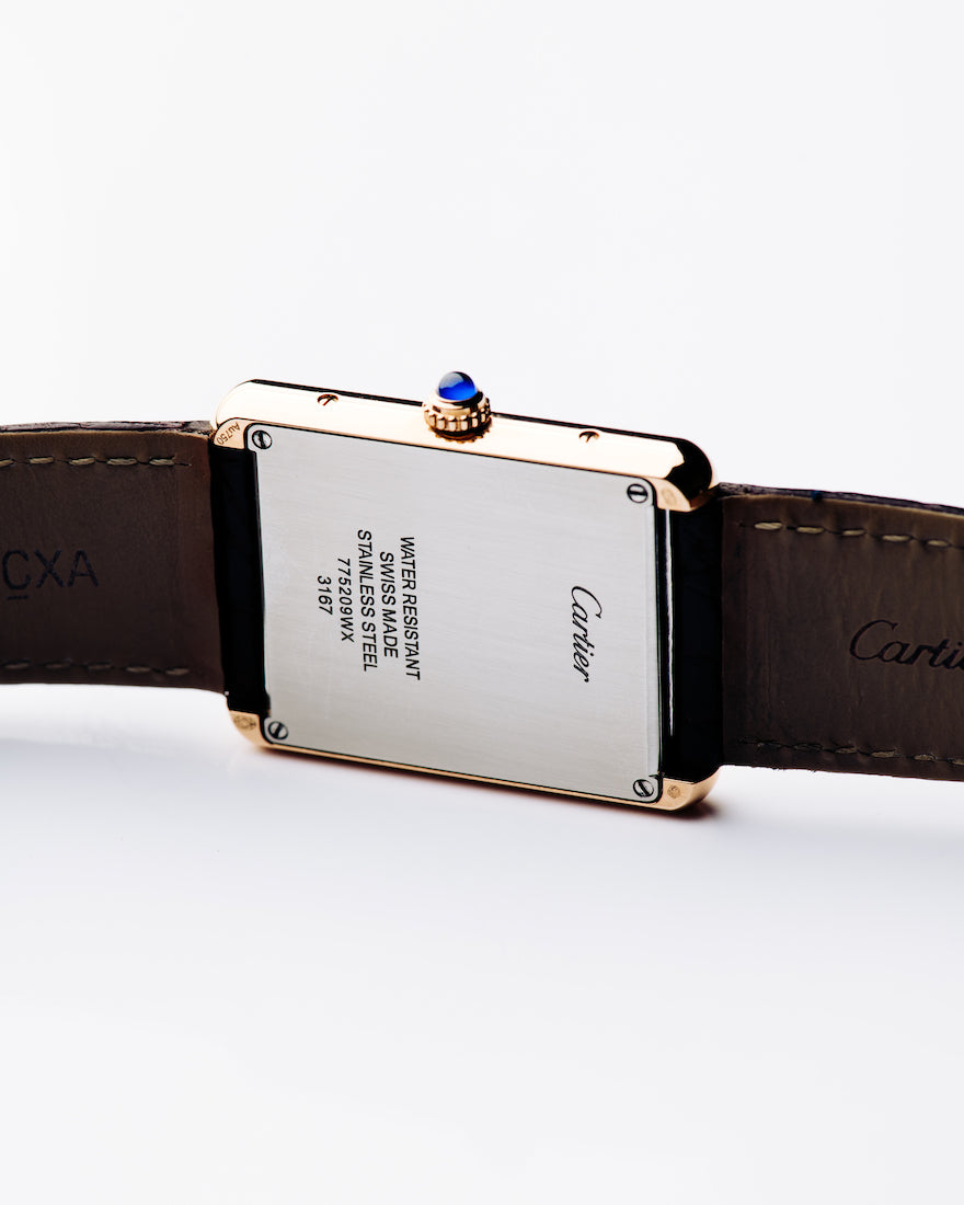 Cartier Tank Louis in 18K Gold with Steel Back