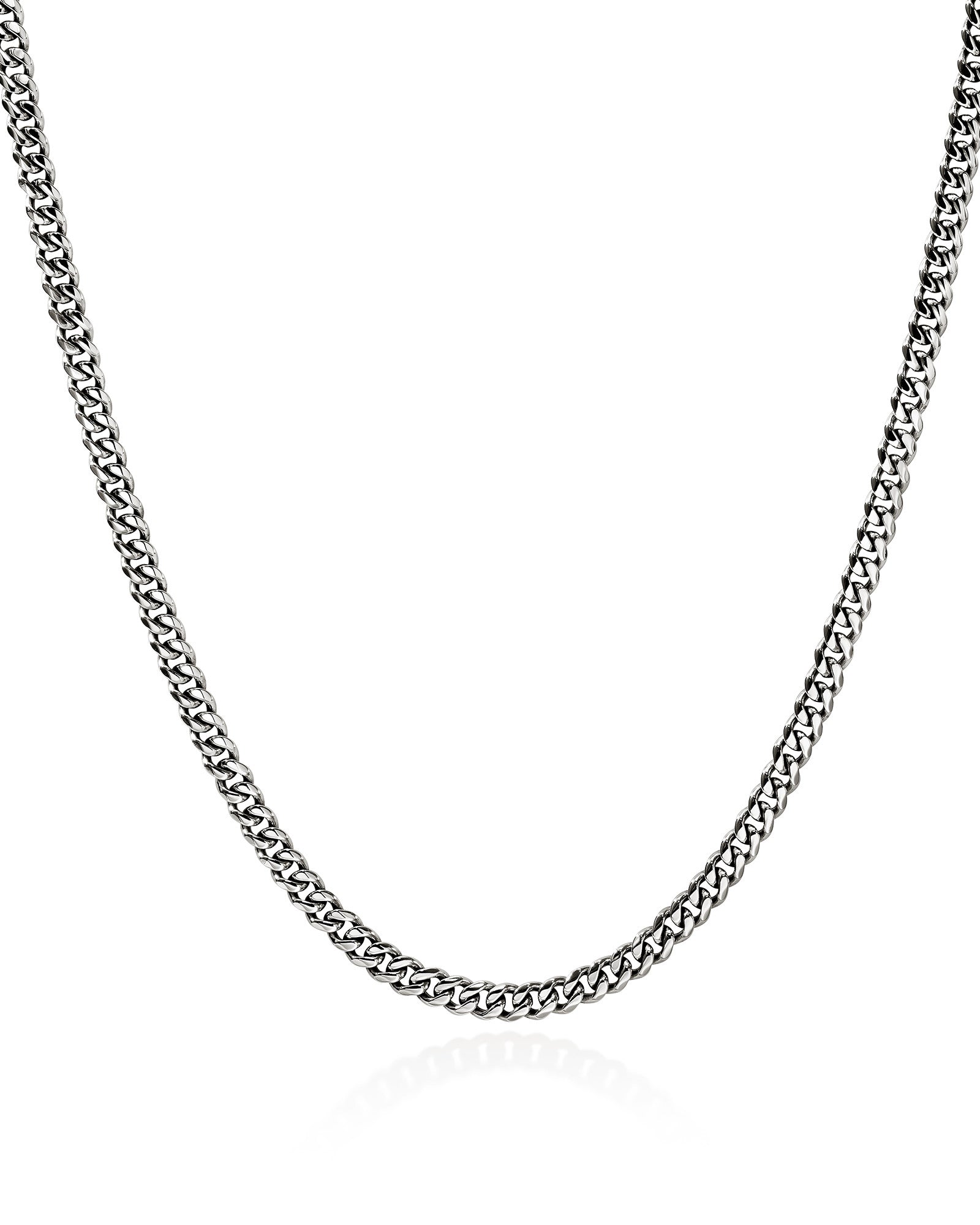 Curb Chain Necklace, Sterling Silver, 3.9MM