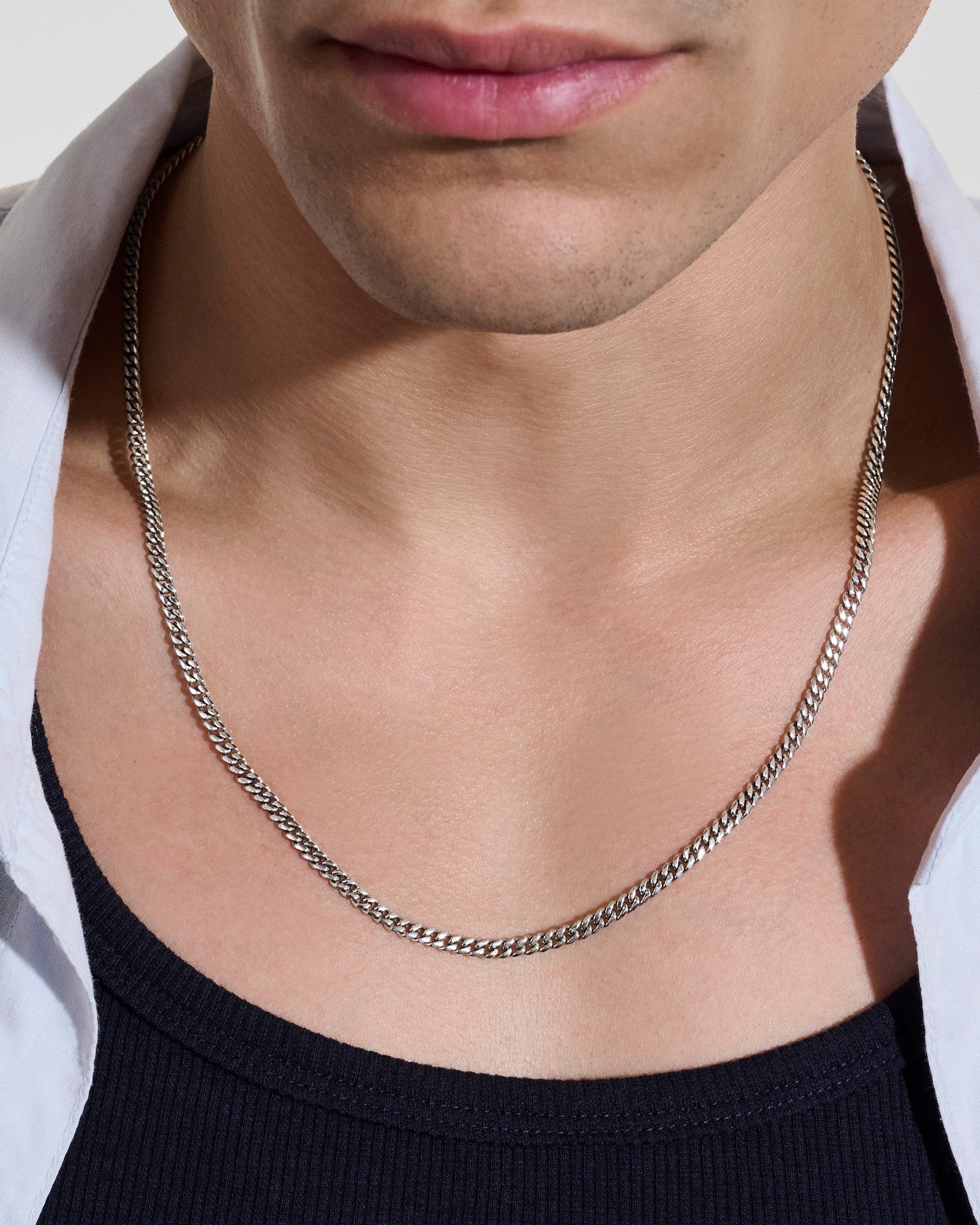 Curb Chain Necklace, Sterling Silver, 3.9MM