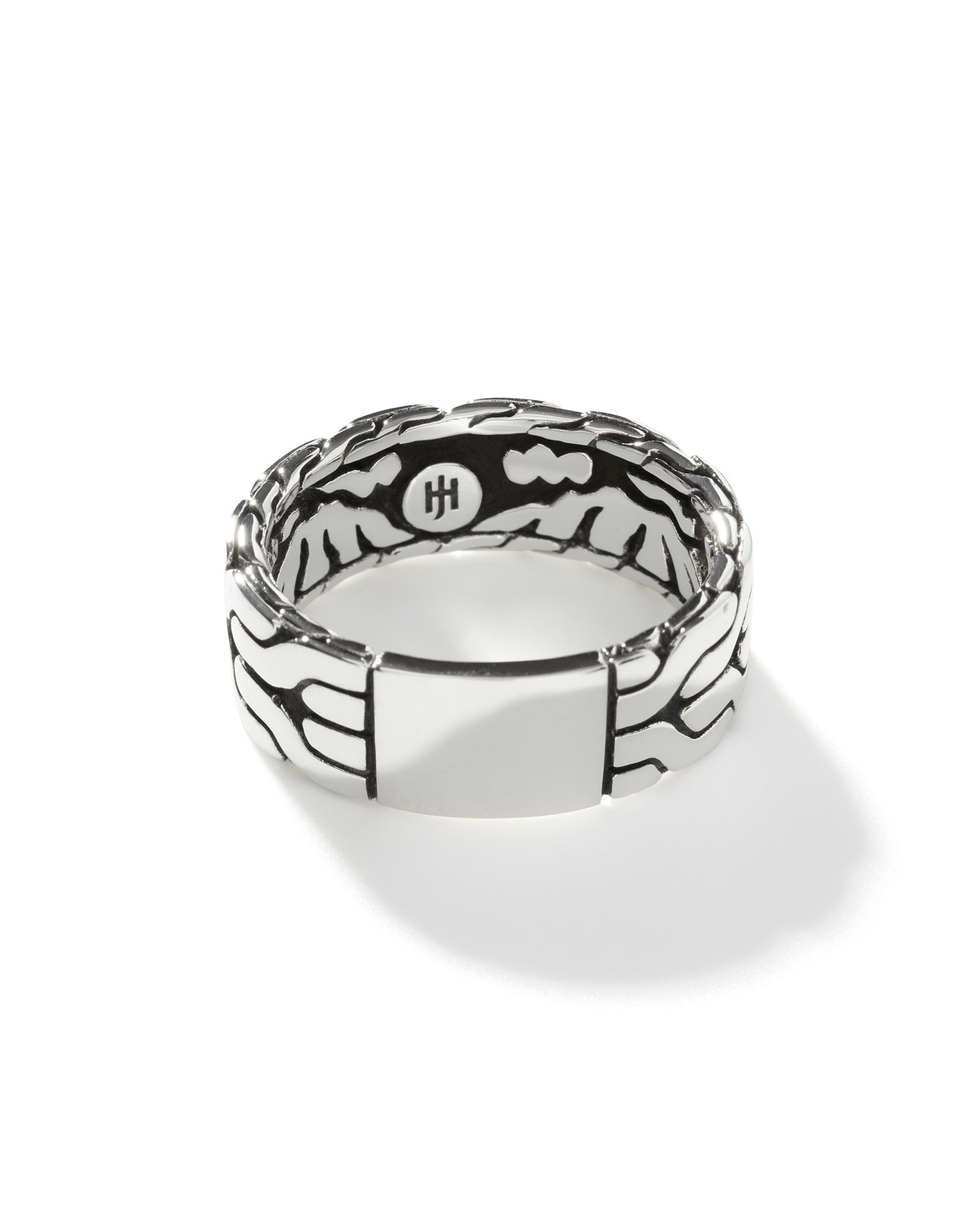 Carved Chain Band Ring, Sterling Silver