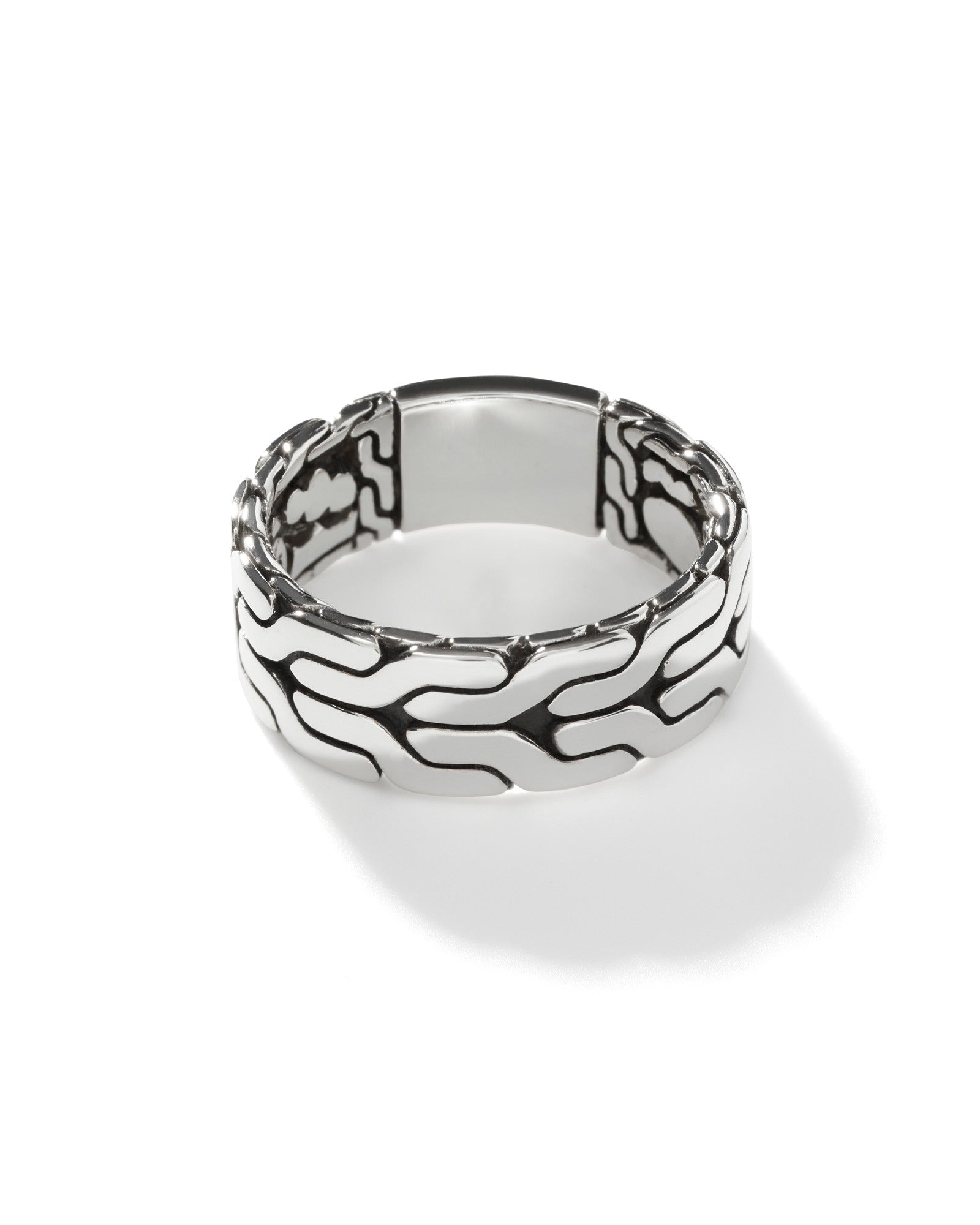 Carved Chain Band Ring, Sterling Silver