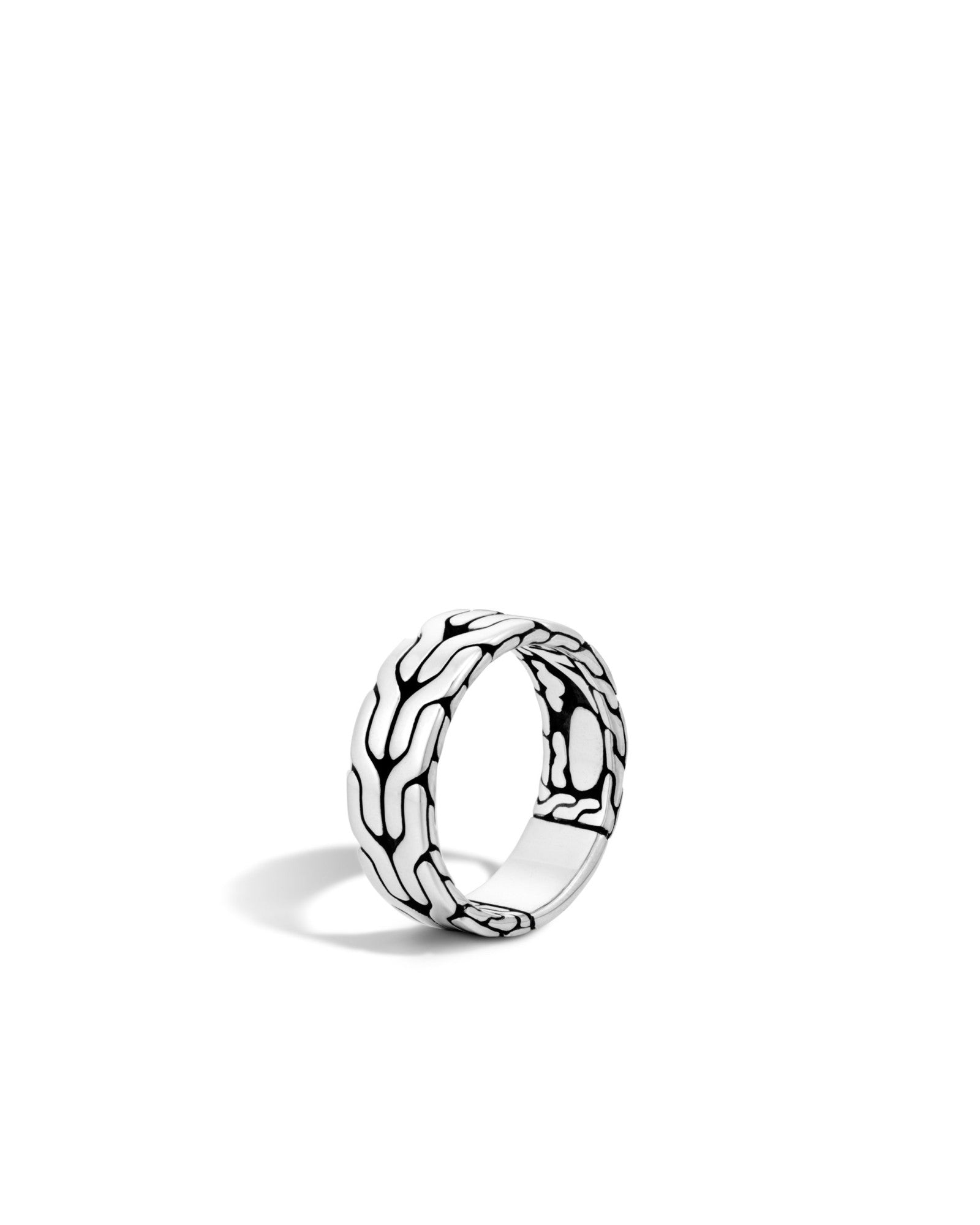 Carved Chain Band Ring, Sterling Silver
